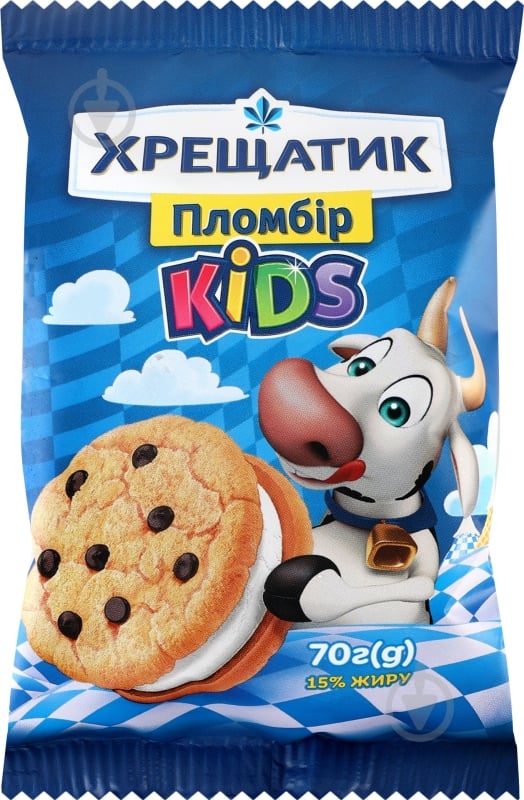 ᐉ Морозиво Хрещатик 15% пломбір на печиві з дропсами Kids 70 г