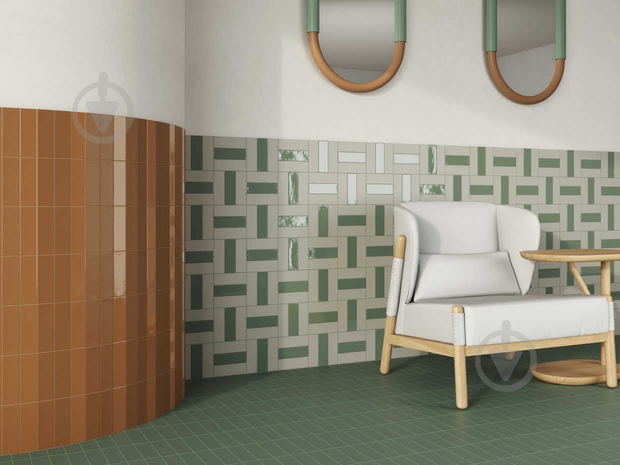 Плитка Harmony by PERONDA Glint green matt 5x15 см - фото 2