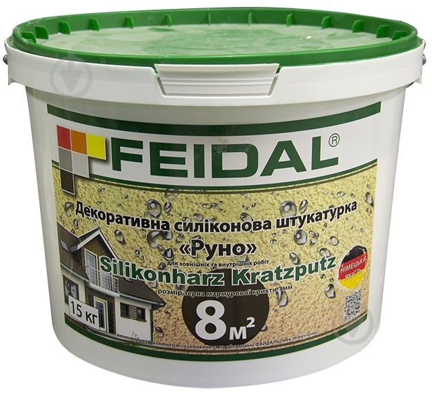 Декоративна штукатурка баранець Feidal Silikonharz Kratzputz 15 кг білий - фото 1