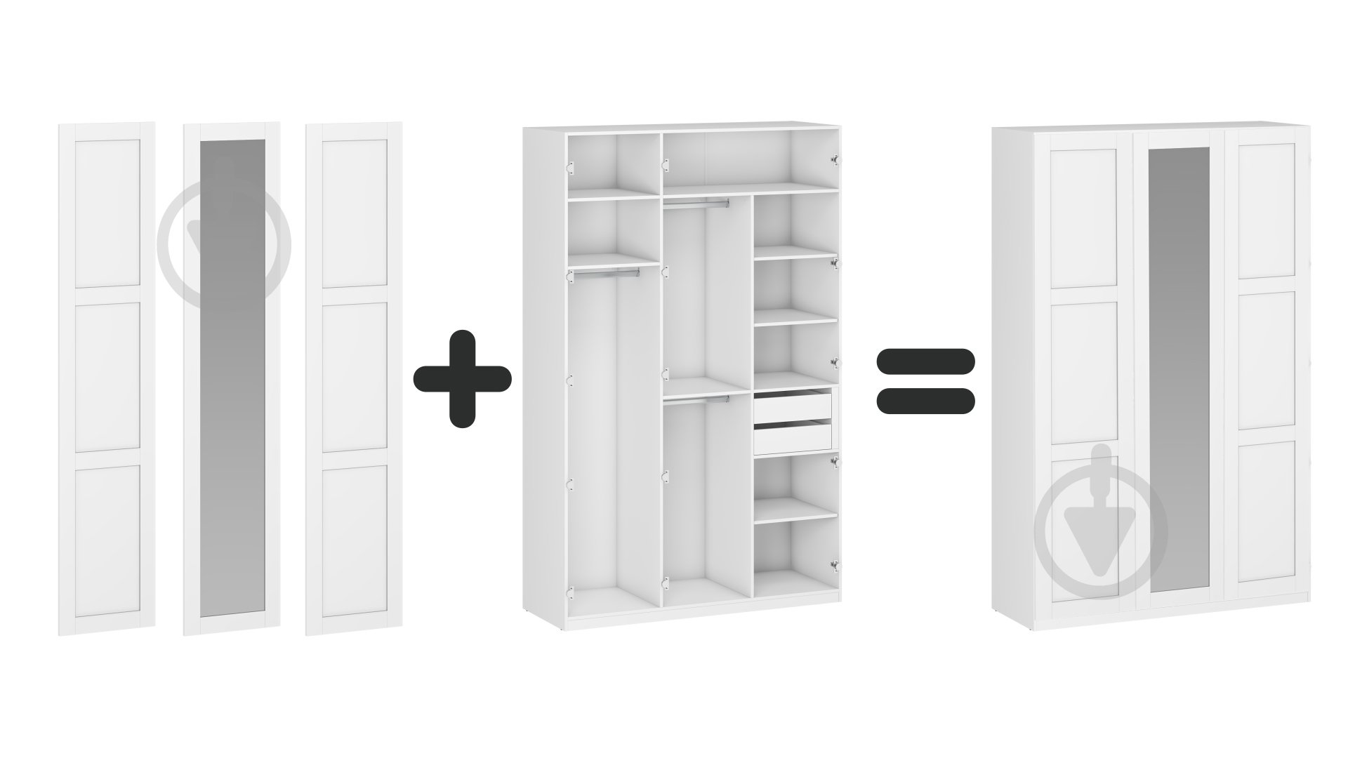 Дверь к шкафу Грейд ш-к ФЛЕКС с зеркалом ДСП#18мм сборный 2368х496 мм нимфея альба - фото 2 Дверь к шкафу Грейд ш-к ФЛЕКС с зеркалом ДСП#18мм сборный 2368х496 мм нимфея альба - фото 2