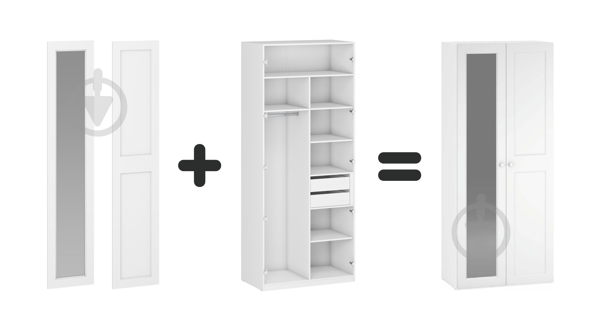 Дверь к шкафу Грейд ш-к ФЛЕКС МДФ#16 2368х496 мм с зеркалом белая эмаль - фото 2 Дверь к шкафу Грейд ш-к ФЛЕКС МДФ#16 2368х496 мм с зеркалом белая эмаль - фото 2