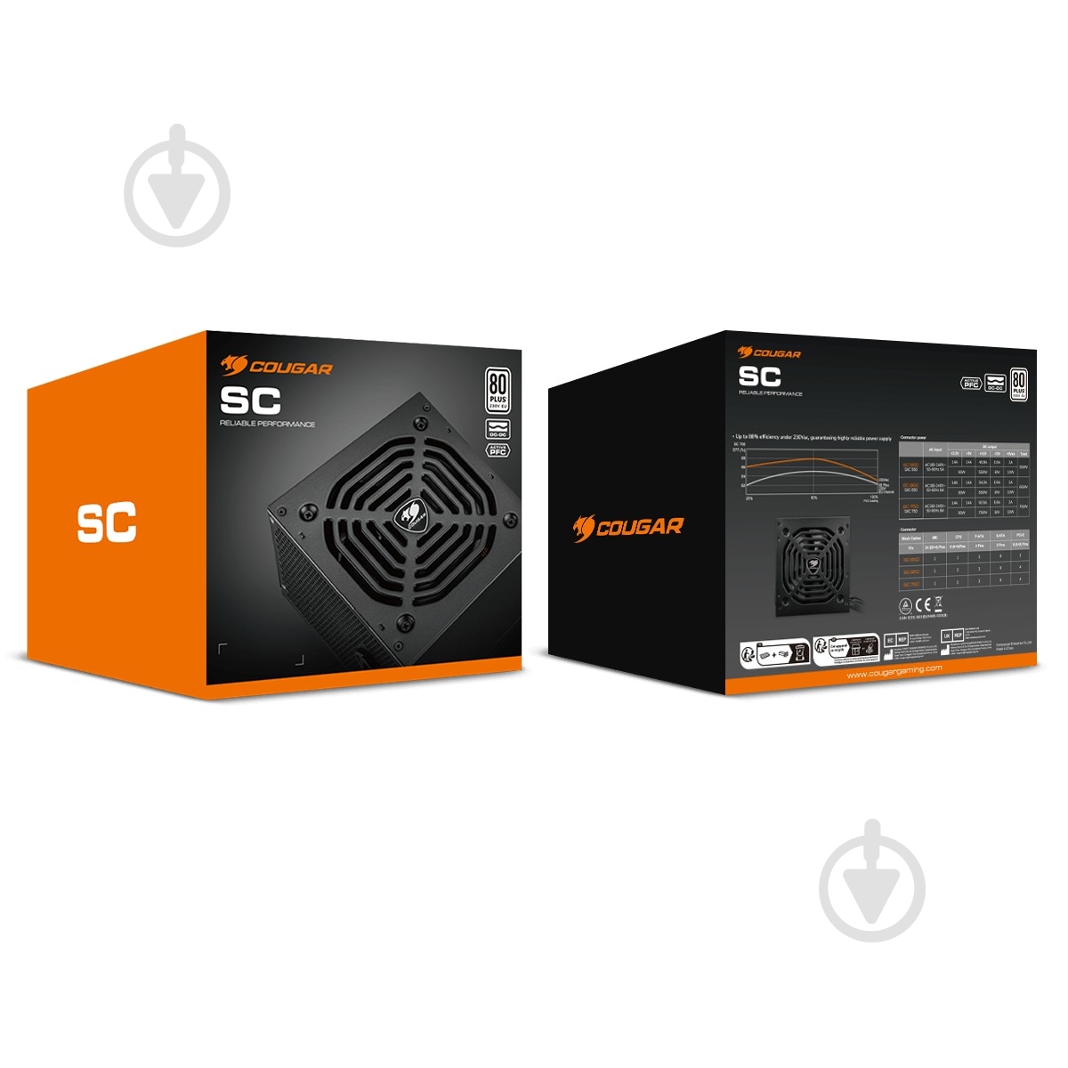 Блок живлення Cougar 80P Plus Efficience SC 650 650 Вт - фото 9 Блок живлення Cougar 80P Plus Efficience SC 650 650 Вт - фото 9