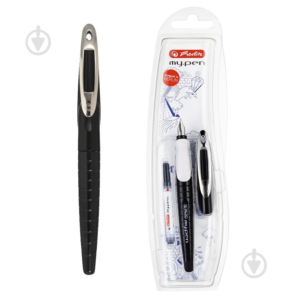 Ручка перова Herlitz My.pen Black-White для правші 10999746 - фото 2
