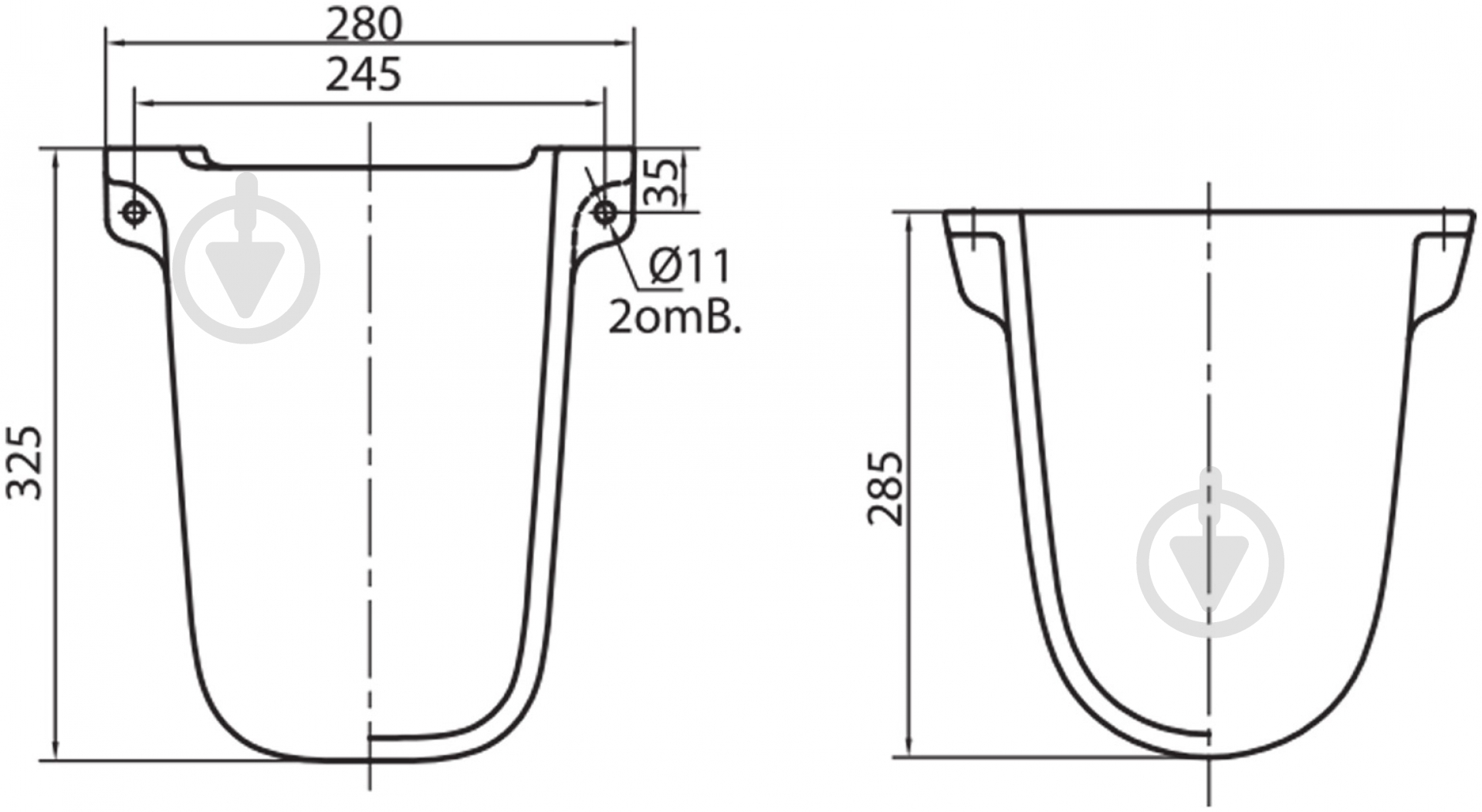 Полупьедестал Kolo RUNA L87100000 - фото 3 Полупьедестал Kolo RUNA L87100000 - фото 3