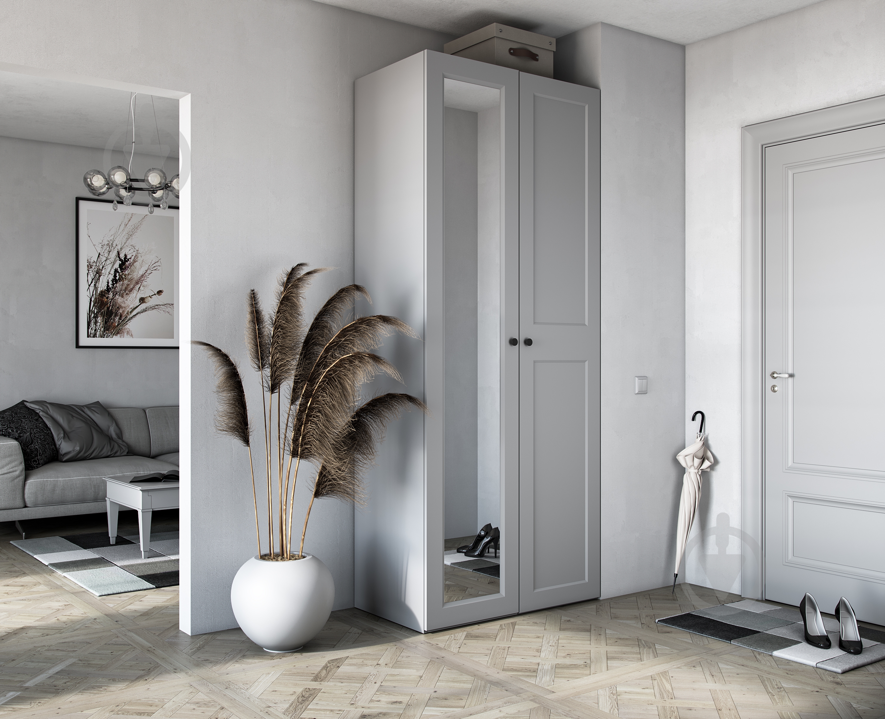 Корпус шкафа Грейд ш-к ФЛЕКС тип №3 500х2380х540 мм 2380х500х540 мм серый - фото 3 Корпус шкафа Грейд ш-к ФЛЕКС тип №3 500х2380х540 мм 2380х500х540 мм серый - фото 3