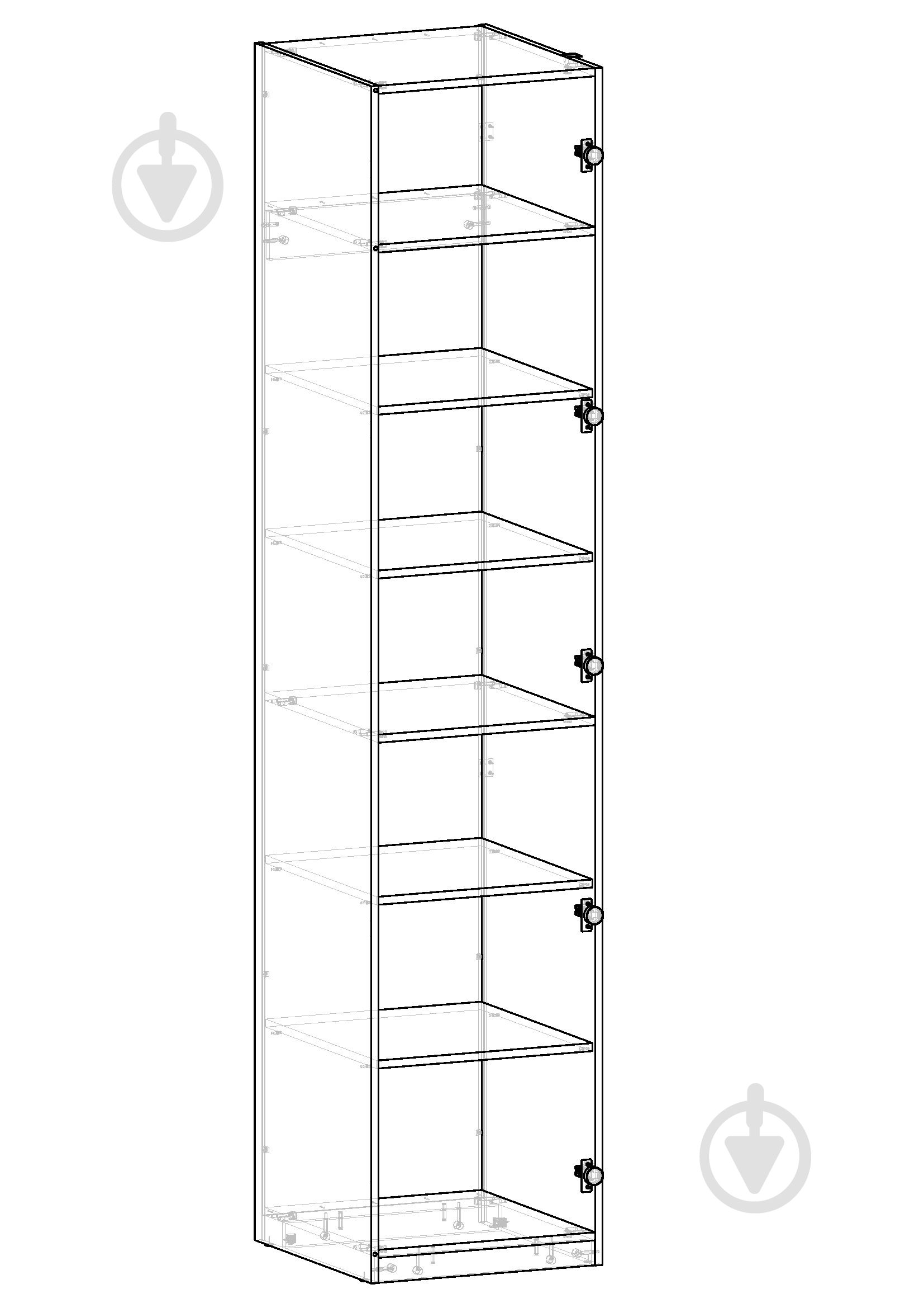 Корпус шкафа Грейд ш-к ФЛЕКС тип №3 500х2380х540 мм 2380х500х540 мм серый - фото 5 Корпус шкафа Грейд ш-к ФЛЕКС тип №3 500х2380х540 мм 2380х500х540 мм серый - фото 5