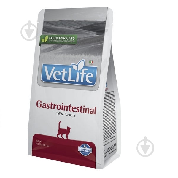 Корм сухий для котів Farmina Vet Life Gastrointestinal дієт. харчування, при захворюванні ШКТ 400 г - фото 1