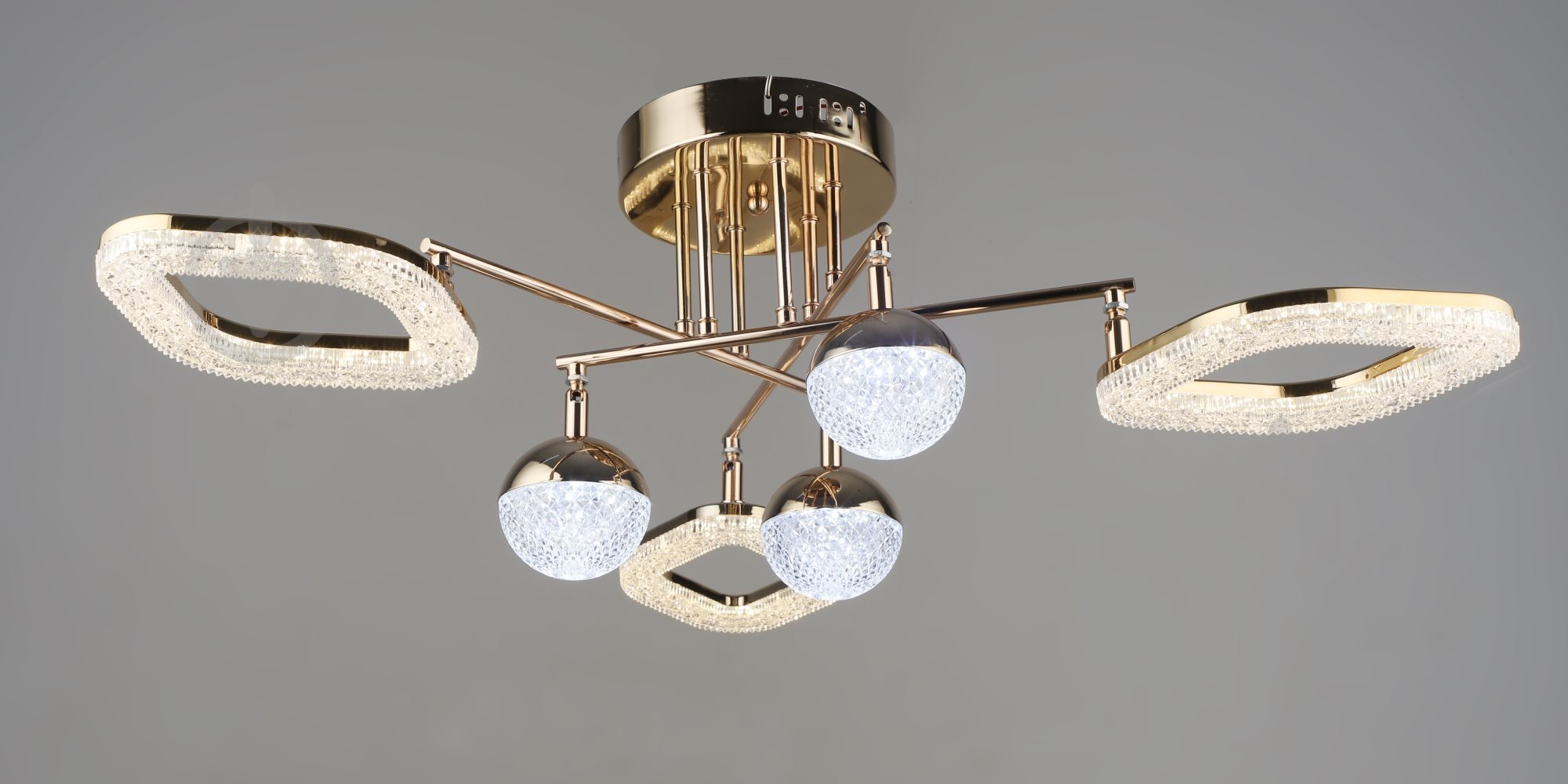 Люстра светодиодная Sirius B YH1185/3+3 FGD 6x57 Вт без цоколя золотой 43649 - фото 1 Люстра светодиодная Sirius B YH1185/3+3 FGD 6x57 Вт без цоколя золотой 43649 - фото 1