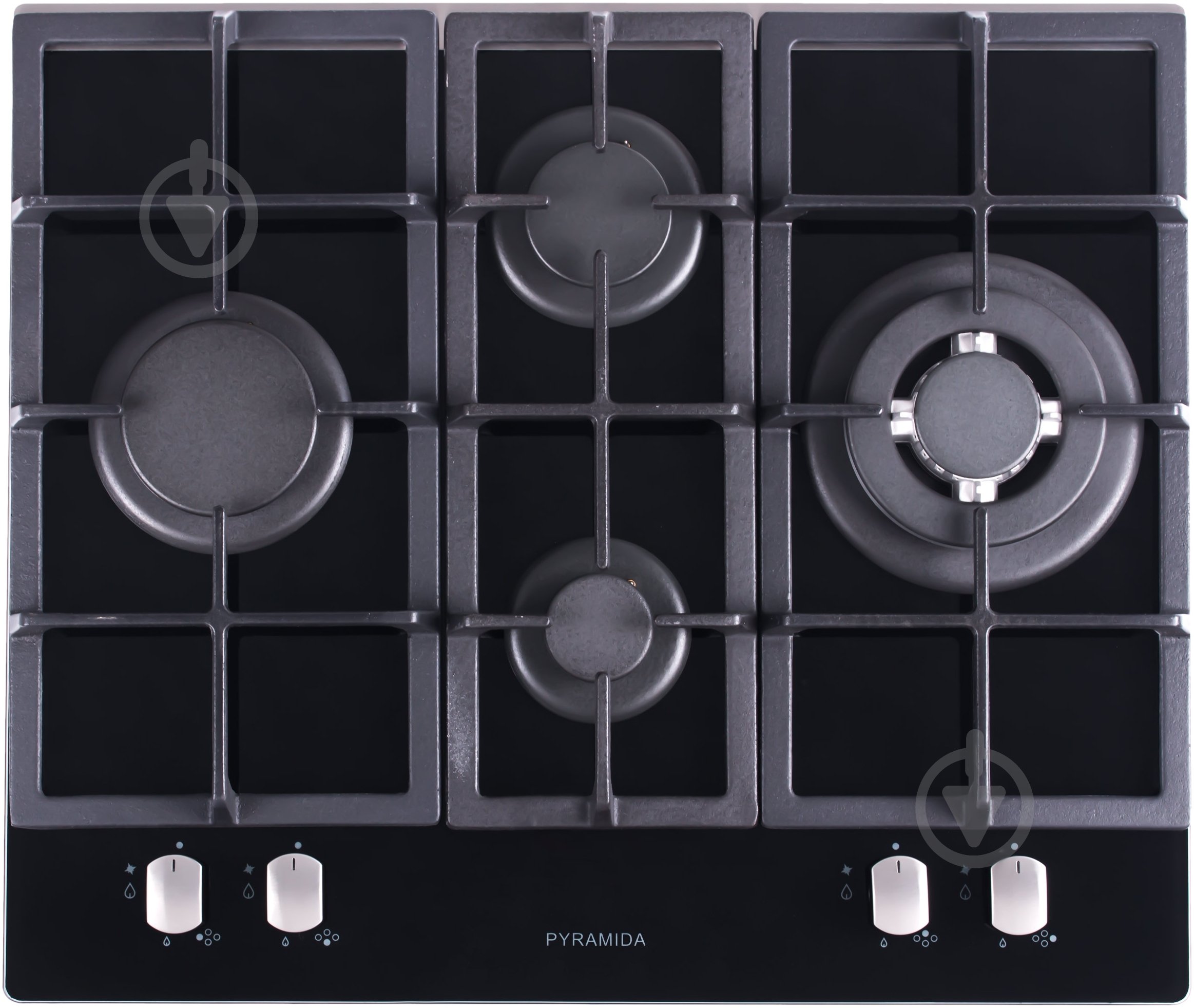 Варильна поверхня газова Pyramida PFG 640 BLACK LUXE - фото 1