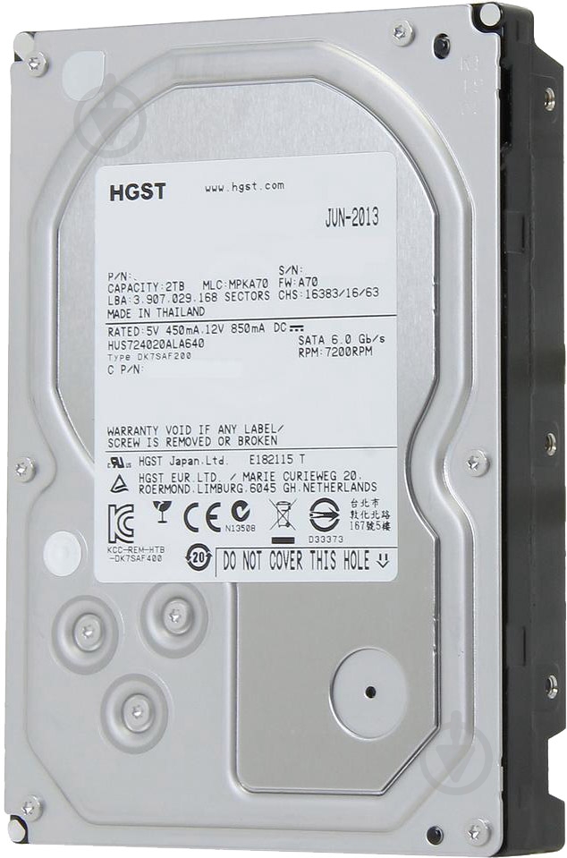 Жесткий диск Hitachi HGST Ultrastar 7K4000 2 ТБ 3,5" SATA III (0F14690) - фото 2 Жесткий диск Hitachi HGST Ultrastar 7K4000 2 ТБ 3,5" SATA III (0F14690) - фото 2