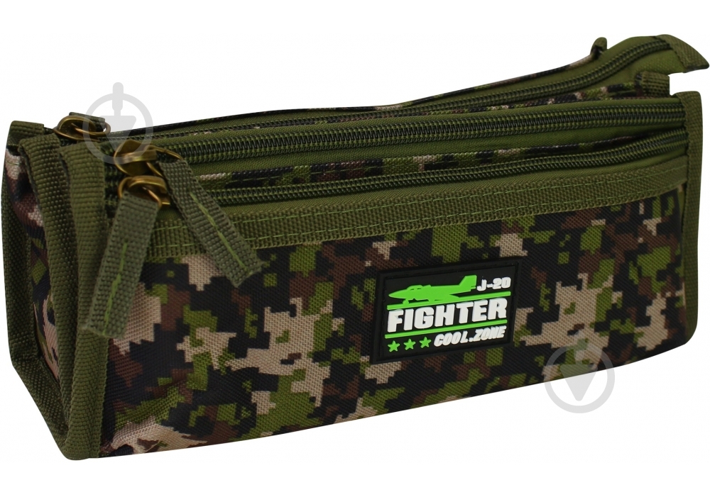 Пенал 3 отдела C-6423-green Cool For School разноцветный - фото 1