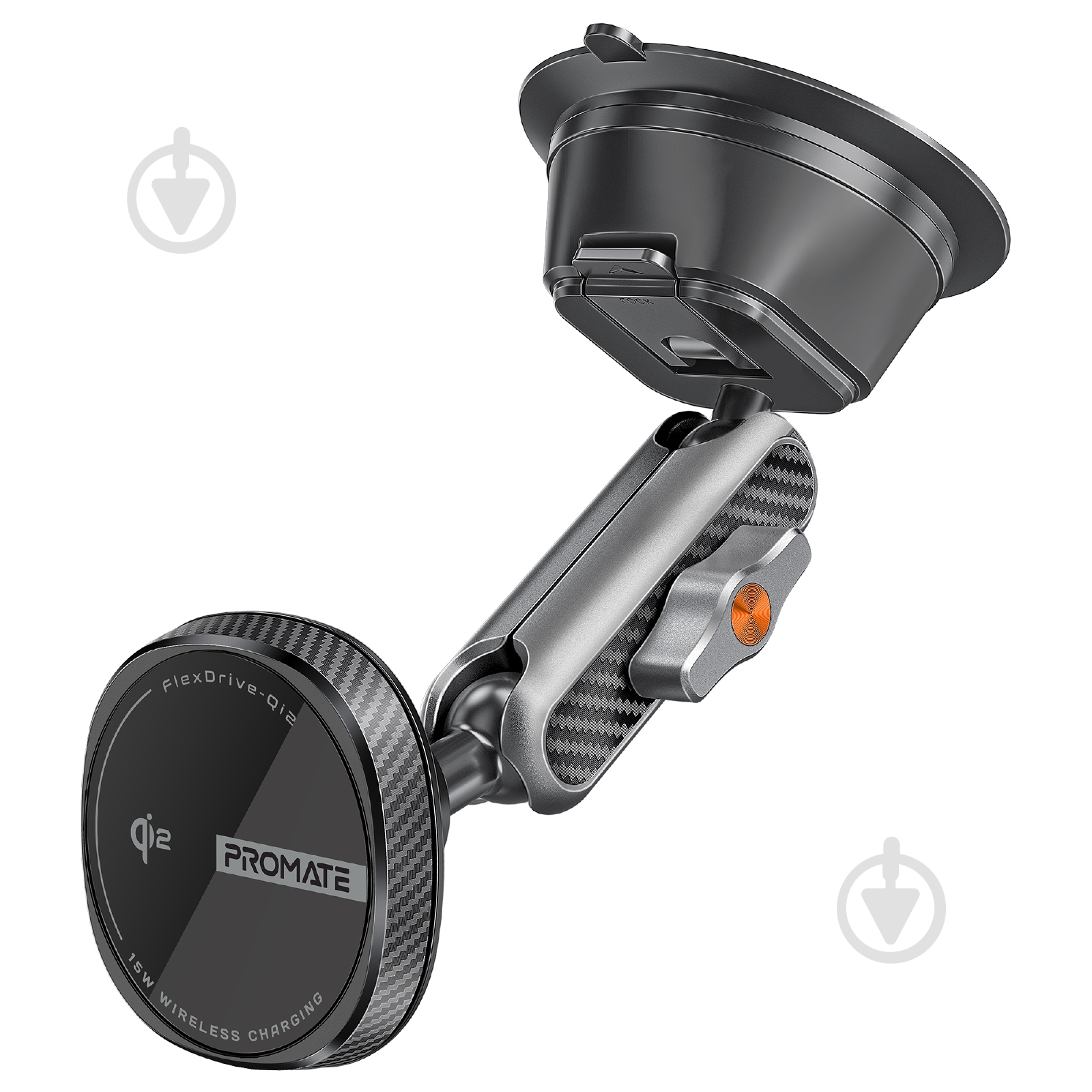 Автодержатель для телефона магнитный с беспроводной зарядкой Promate FlexDrive-Qi2 black - фото 1 Автодержатель для телефона магнитный с беспроводной зарядкой Promate FlexDrive-Qi2 black - фото 1