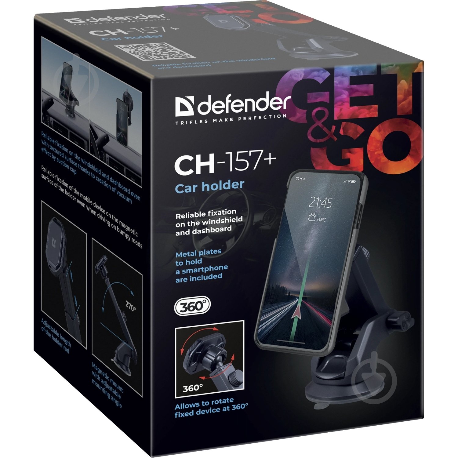 Тримач для смартфона Defender CH-157+ чорний - фото 11 Тримач для смартфона Defender CH-157+ чорний - фото 11