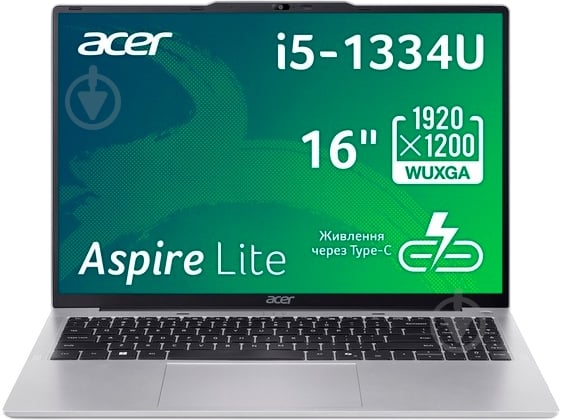 Ноутбук Acer Aspire Lite AL16-52P-56GB 16" (NX.J5SEU.001) silver - фото 1
