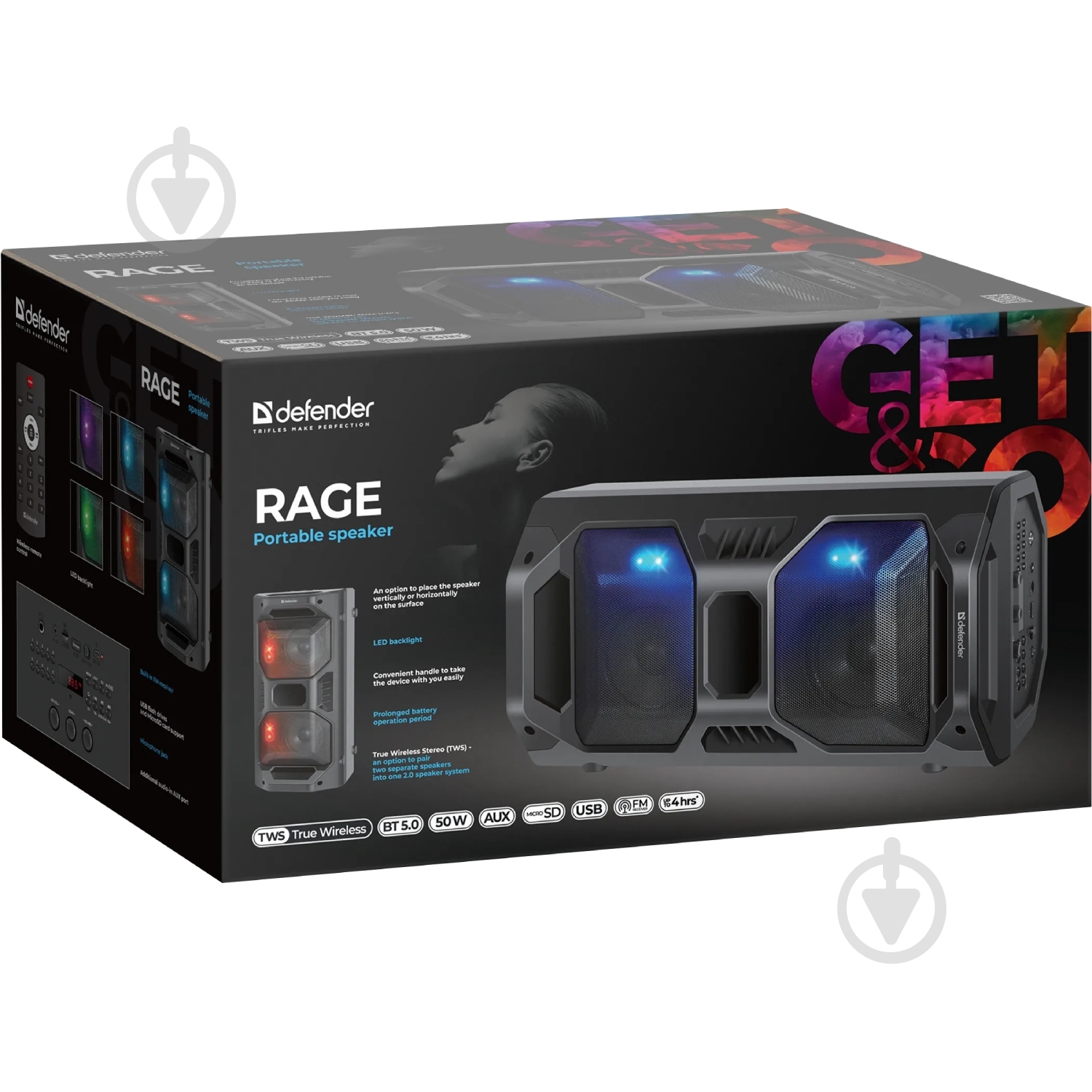Акустическая система Defender Rage 2.0 black - фото 10