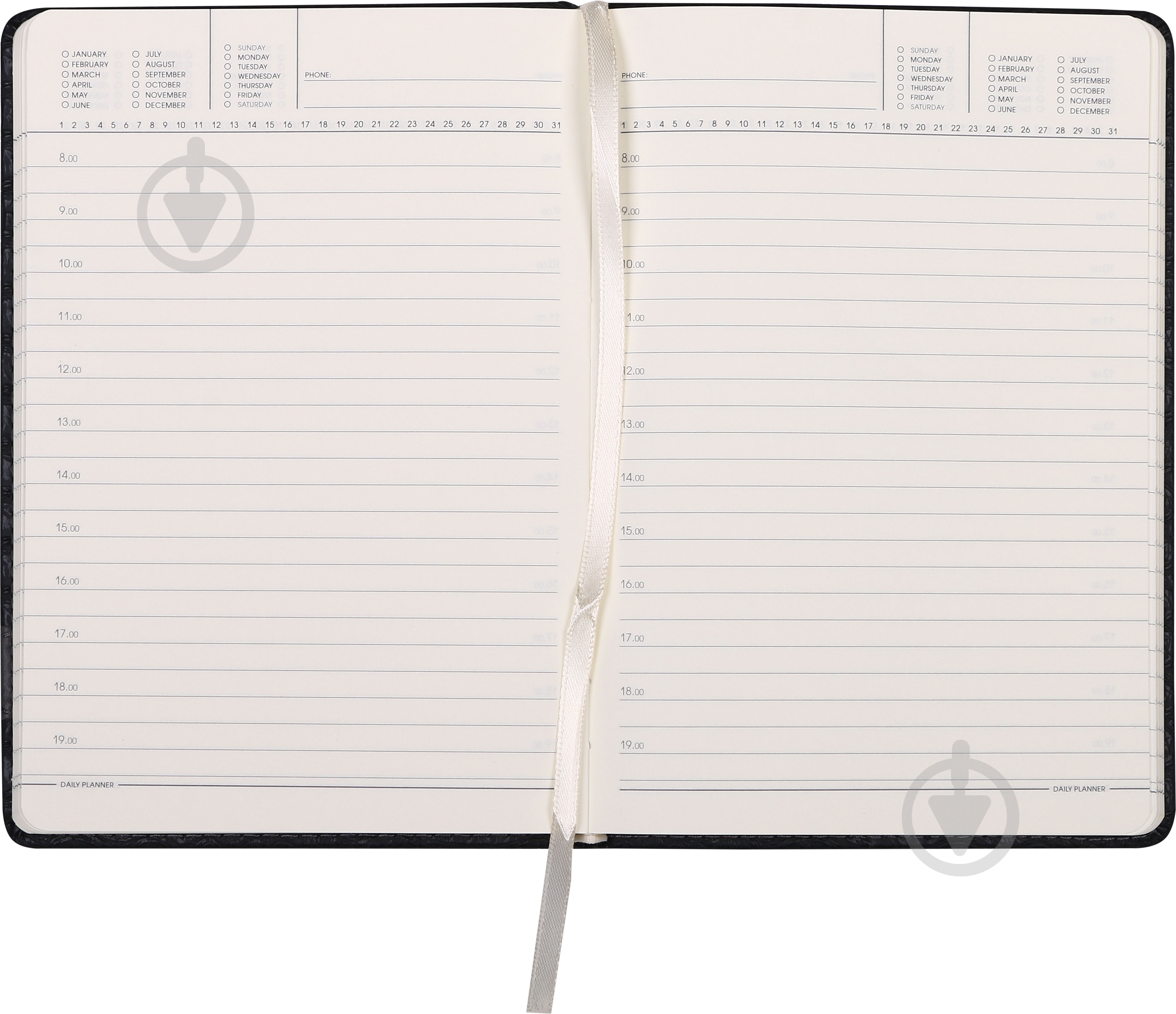 Щоденник недатований 9428 160 аркушів чорний крокодил Bourgeois A5 - фото 2