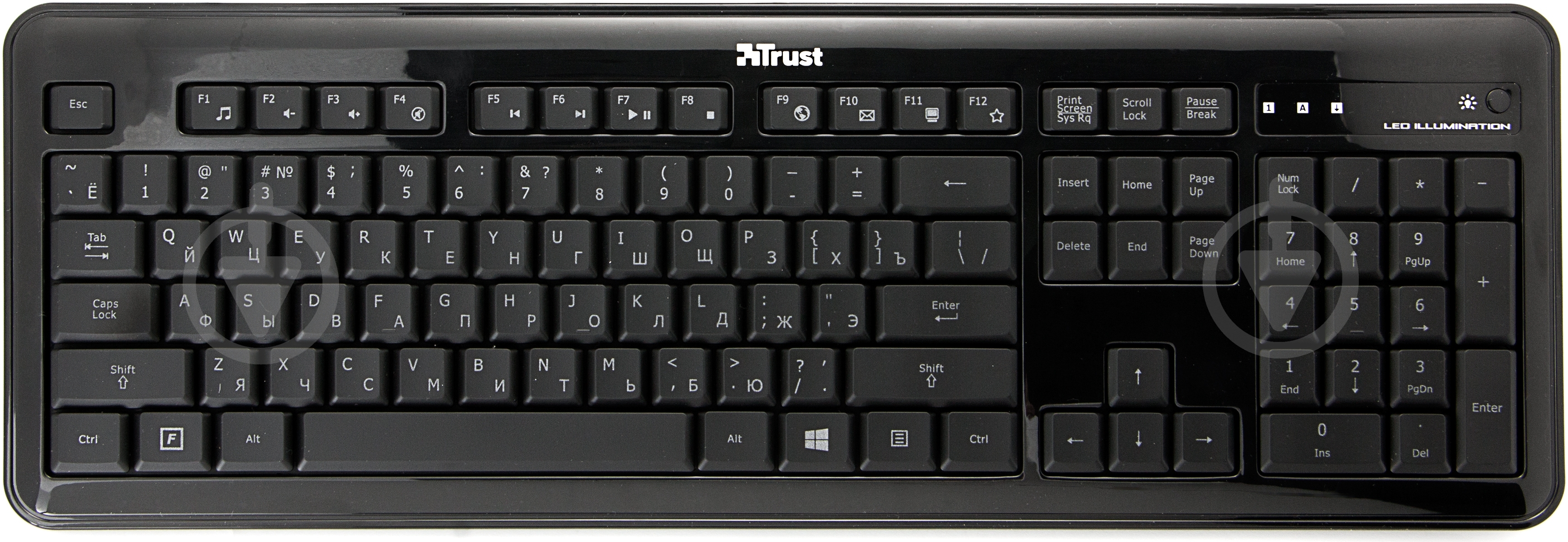 Клавиатура Trust eLight LED Illuminated (17372) USB black - фото 2
