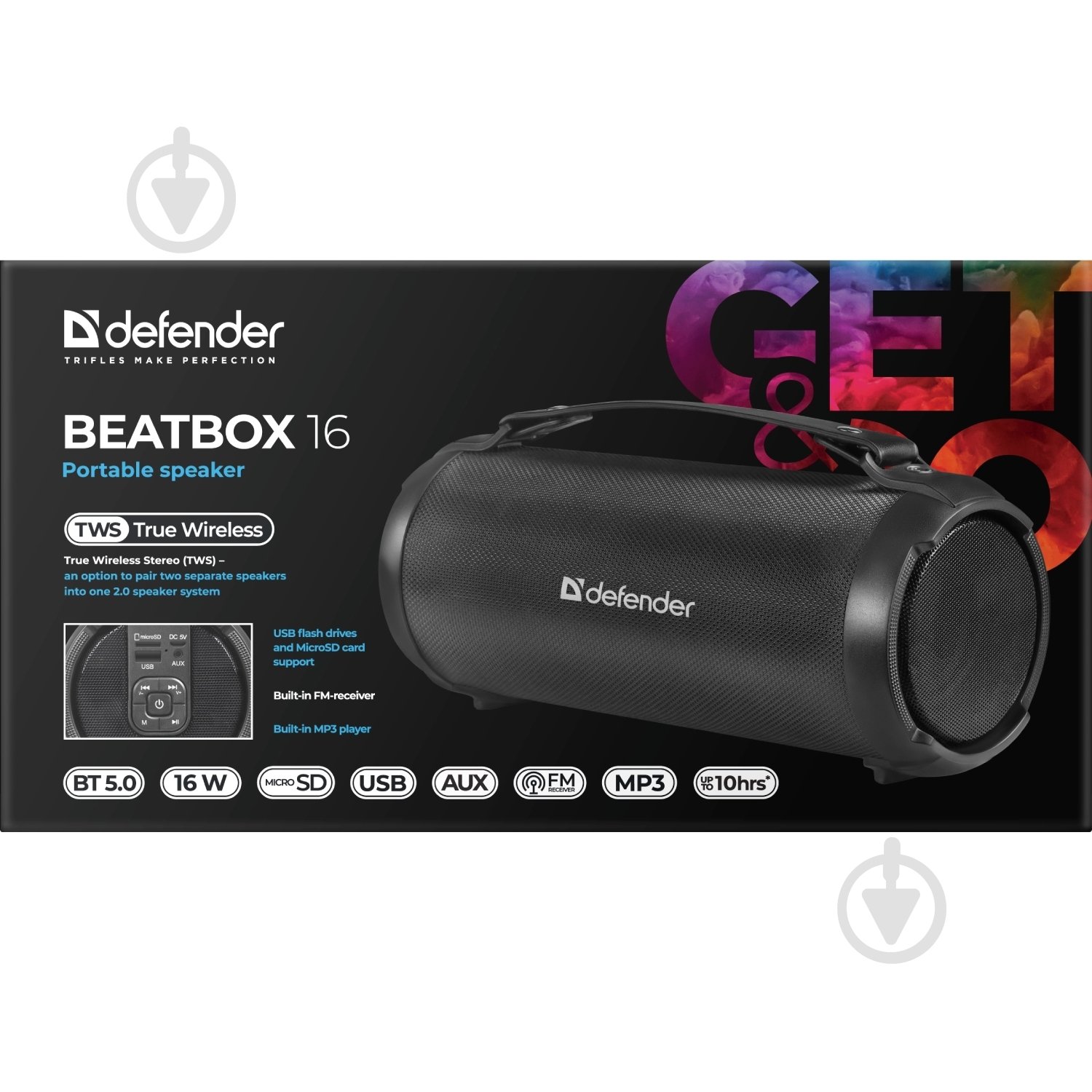 Акустическая система Defender Beatbox 16 1.0 black - фото 4