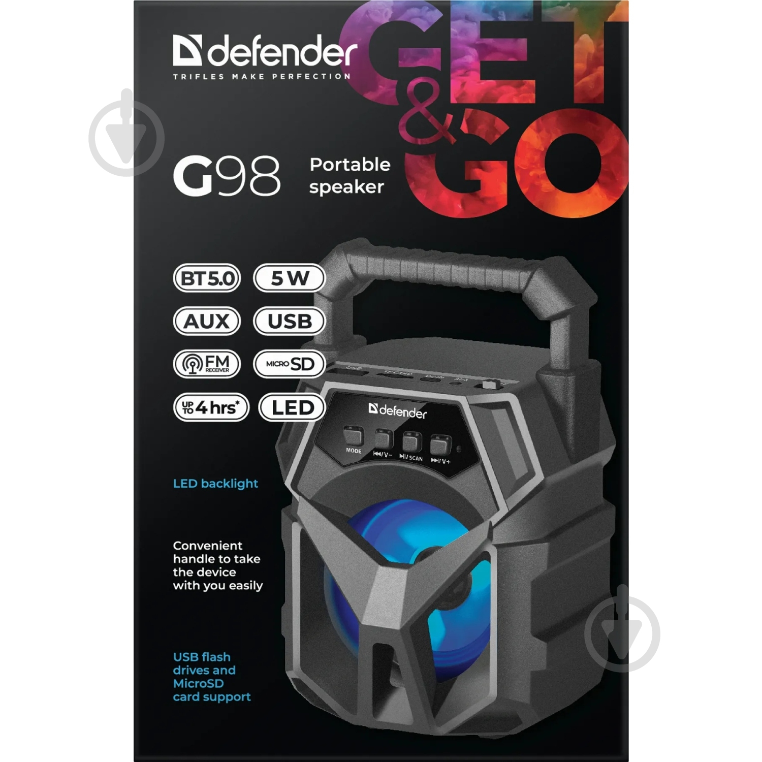 Акустическая система Defender G98 1.0 black - фото 6