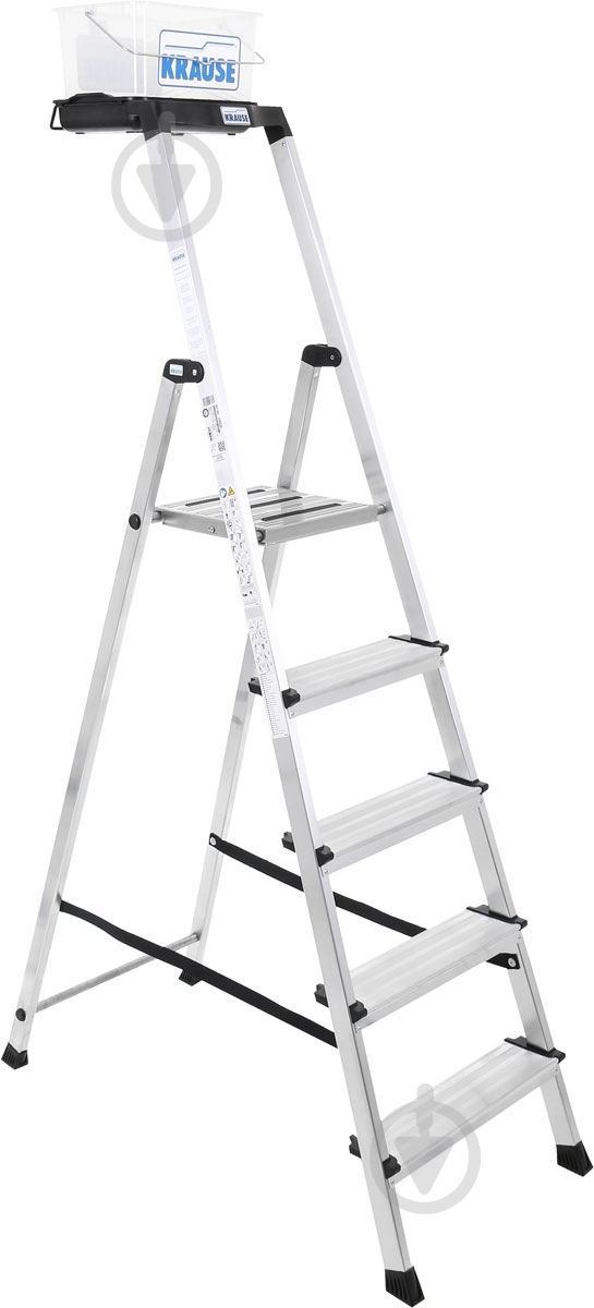 Лестница-стремянка Secury 5 MultiGrip (126535) + ведро пластиковое 8 л - фото 1
