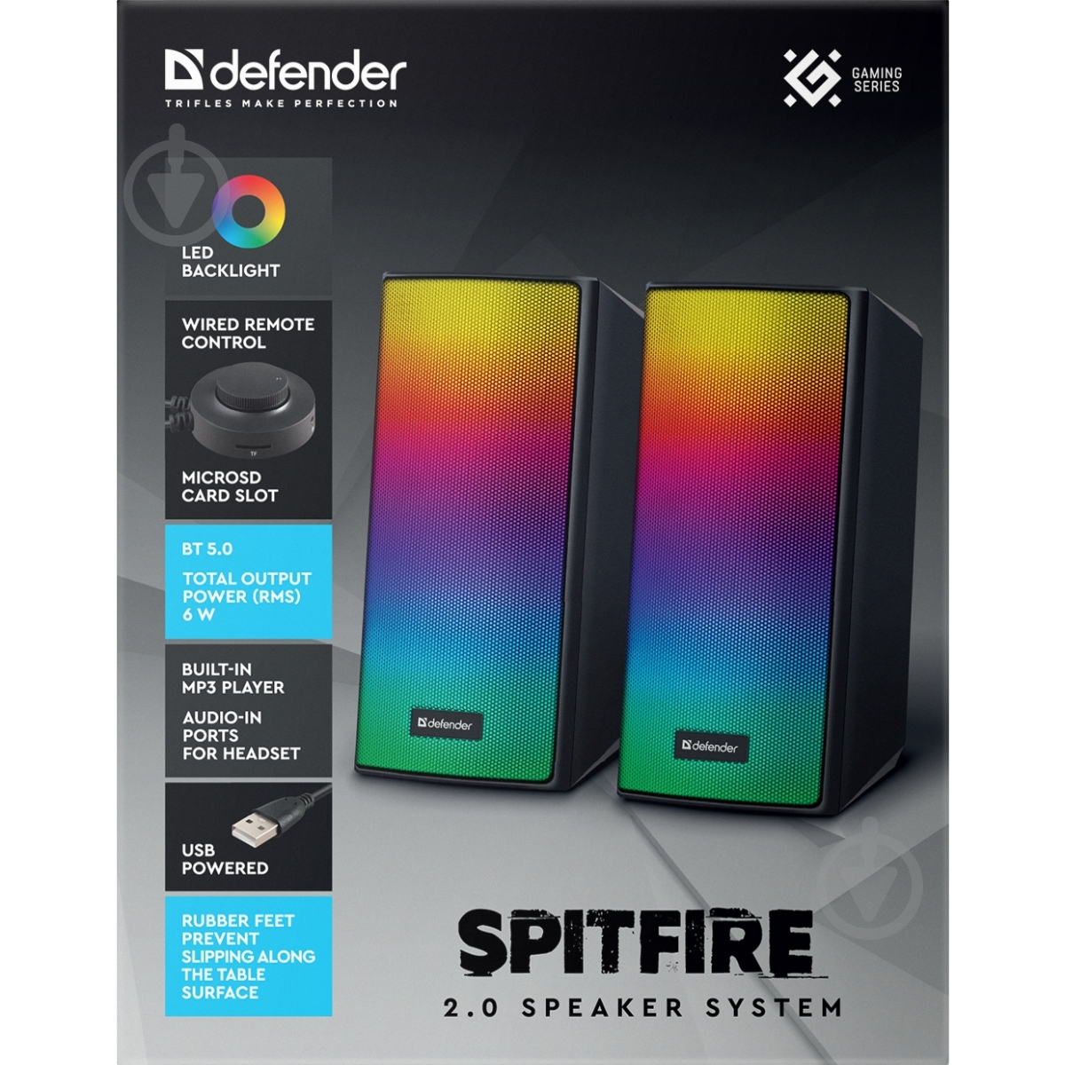 Акустическая система Defender Spitfire 2.0 black - фото 6
