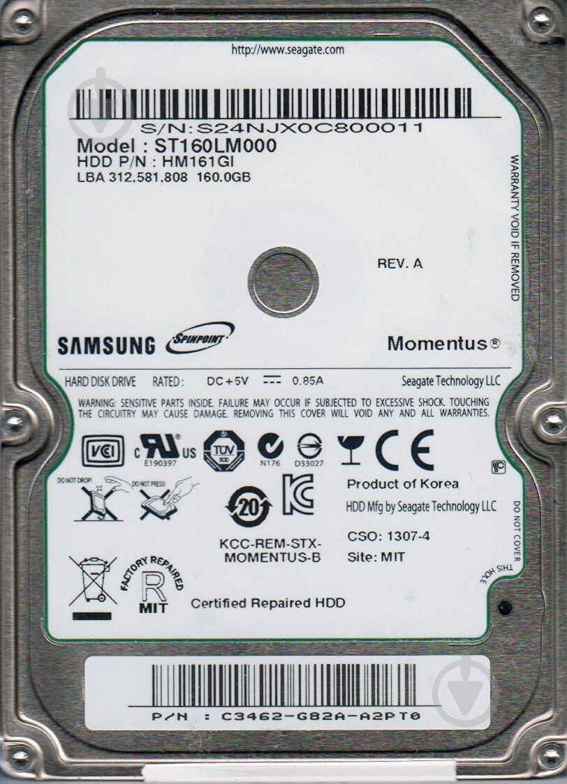Жесткий диск Samsung Spinpoint M7 160 ГБ 2,5" SATA (HM161GI) - фото 1