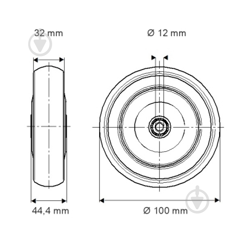 Колесо PRU 160X40-20.1 d160 мм TENTE - фото 2 Колесо PRU 160X40-20.1 d160 мм TENTE - фото 2