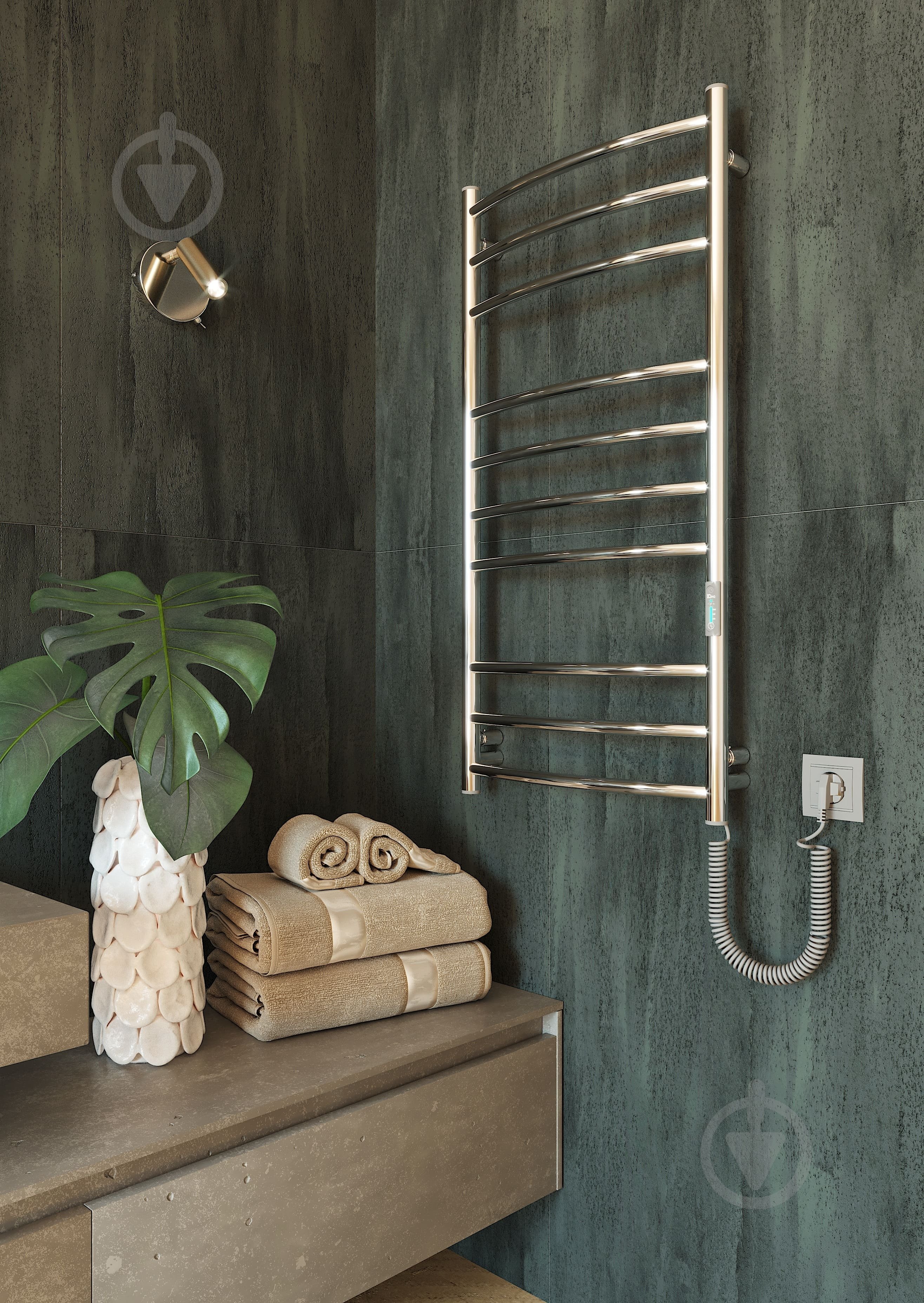 Полотенцесушитель электрический Elna Ладер 10 (960х480х100) нержавека с диммером t - фото 1 Полотенцесушитель электрический Elna Ладер 10 (960х480х100) нержавека с диммером t - фото 1