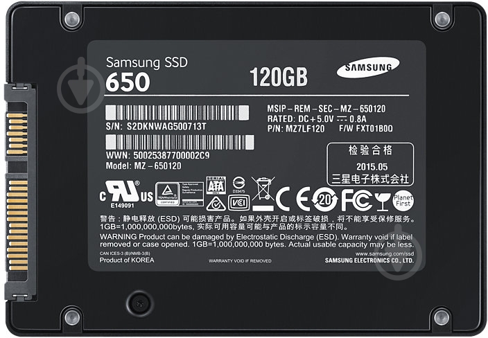 SSD-накопичувач Samsung 650 120GB 2,5" SATA III (MZ-650120Z) - фото 2