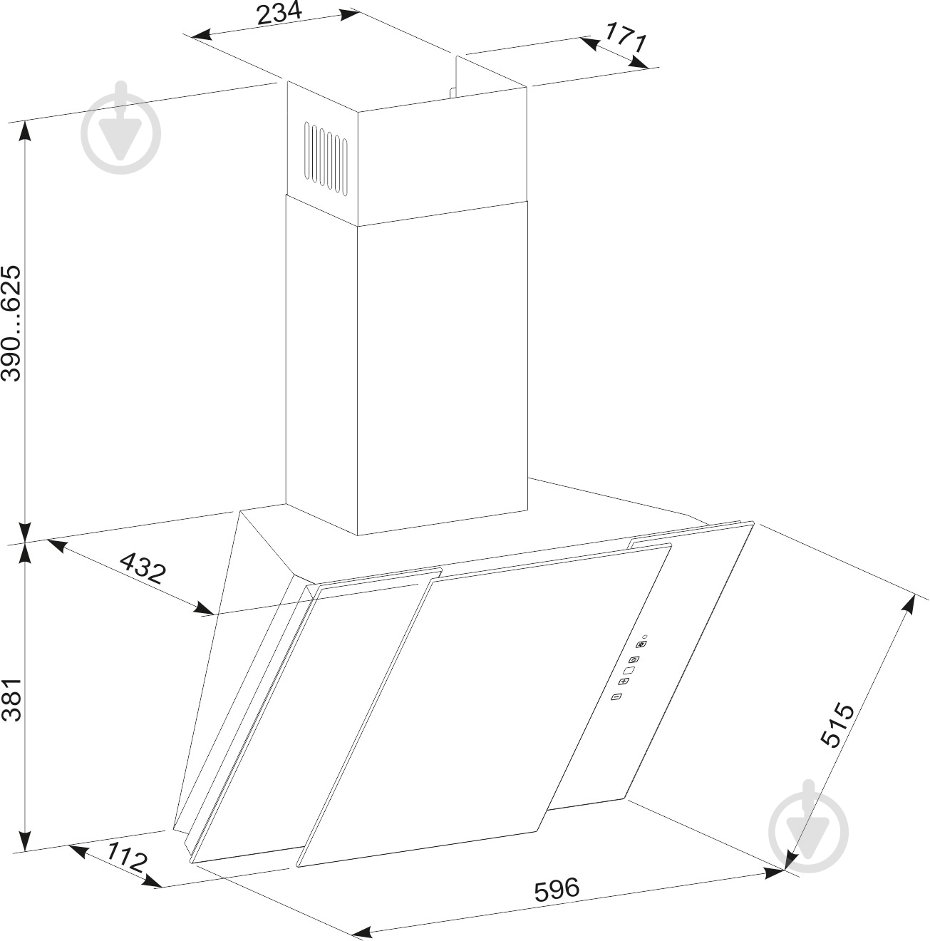 Вытяжка Eleyus Vesta A 750 60 S BL - фото 10