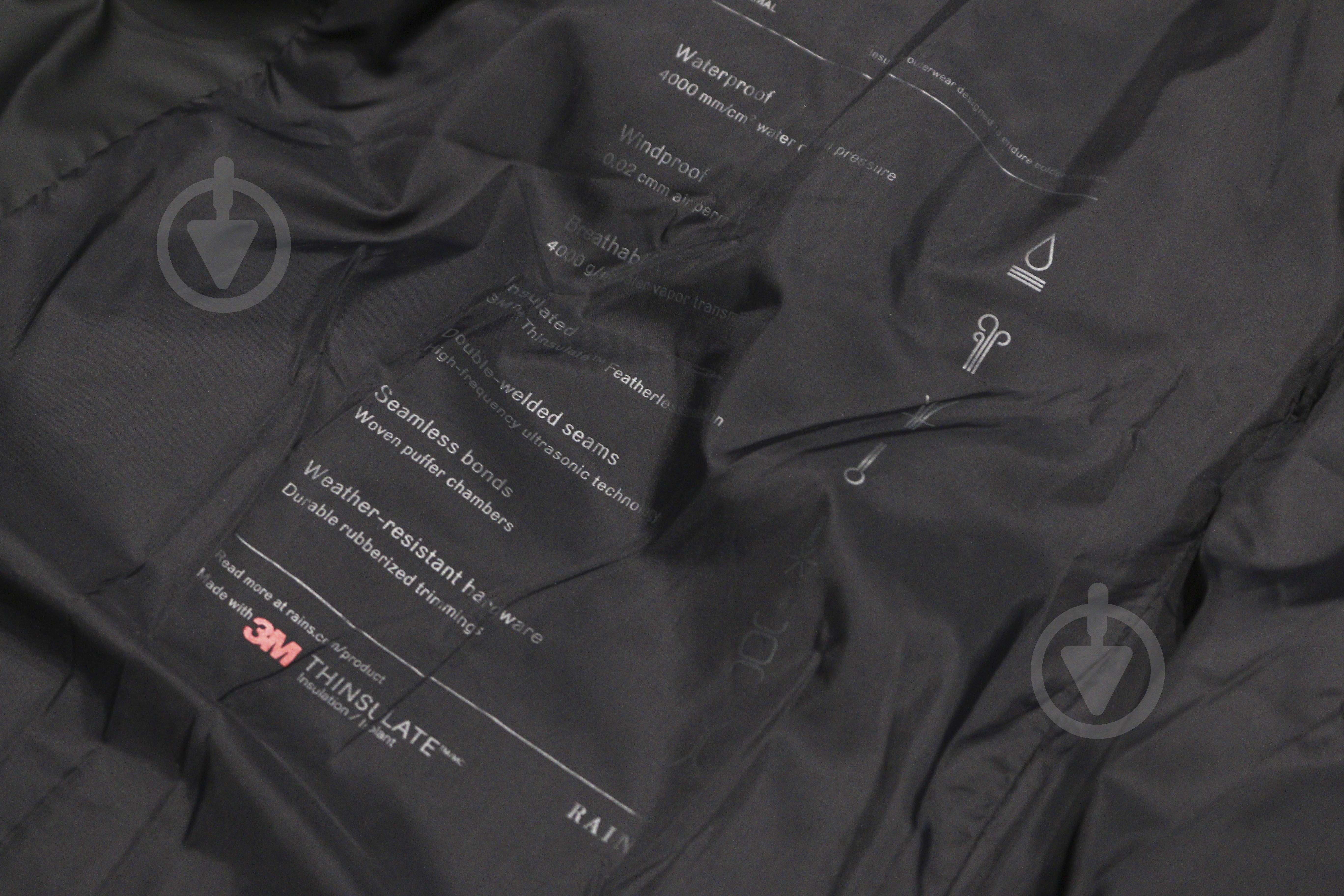 Пуховик Rains PUFFER W JACKET 15370-01 р.M-L черный - фото 8