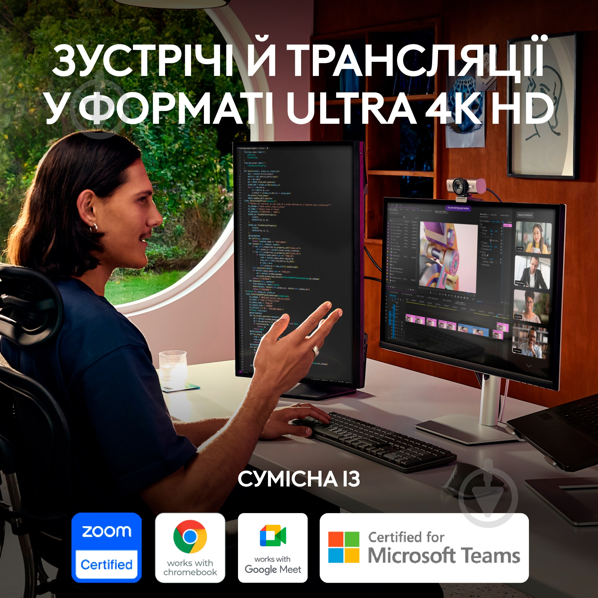 Веб-камера Logitech MX Brio 4K graphite (L960-001559) - фото 2 Веб-камера Logitech MX Brio 4K graphite (L960-001559) - фото 2