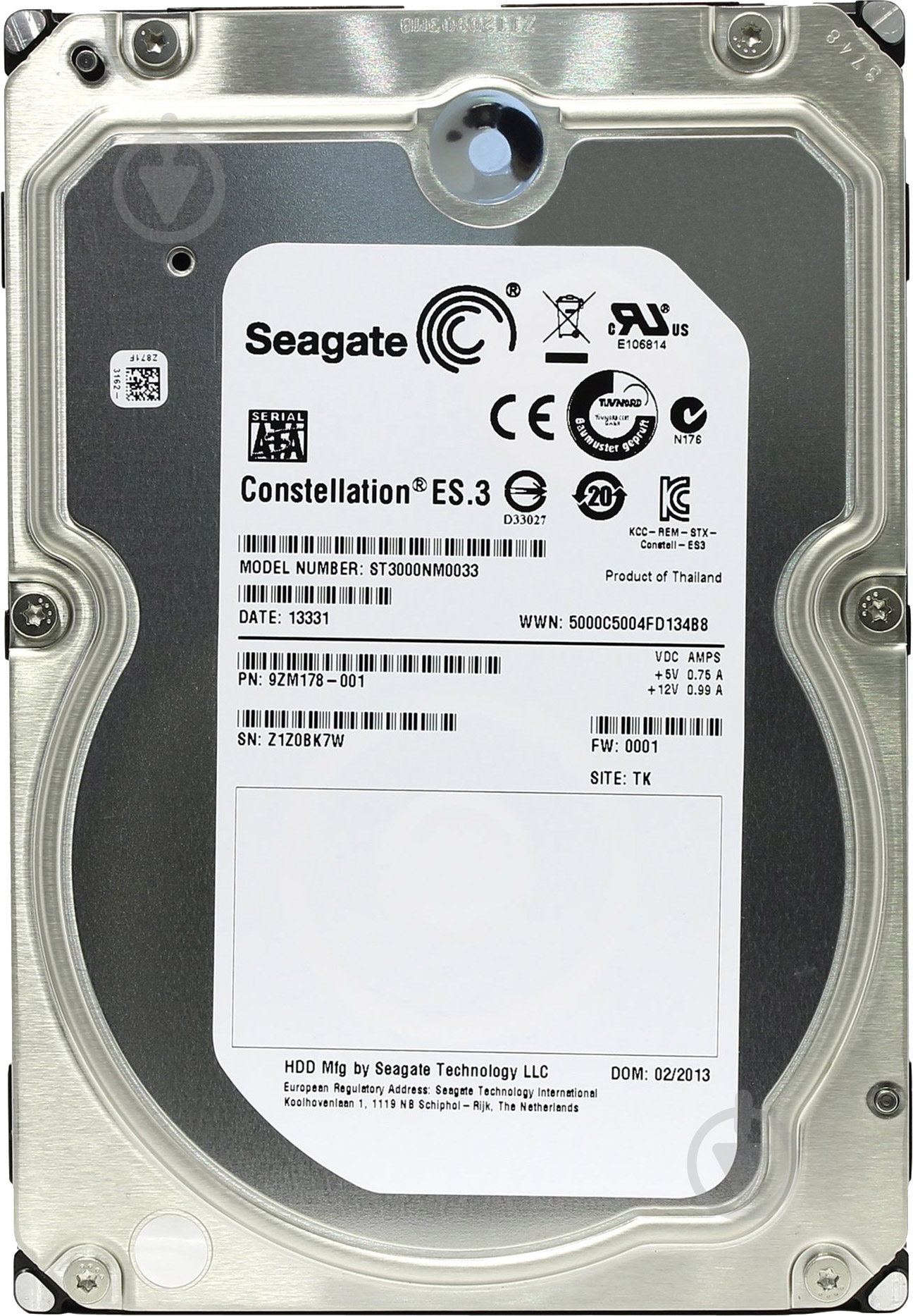 Жесткий диск Seagate Constellation ES.3 3 ТБ 3,5" SATA III (ST3000NM0033) - фото 1 Жесткий диск Seagate Constellation ES.3 3 ТБ 3,5" SATA III (ST3000NM0033) - фото 1