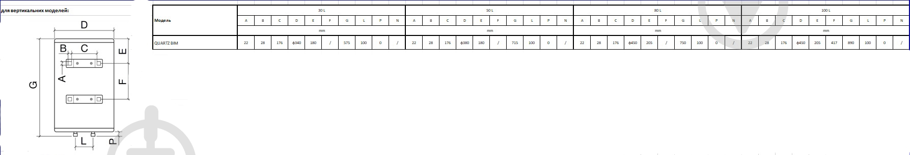 Бойлер Quartz Bim 100 V - фото 2