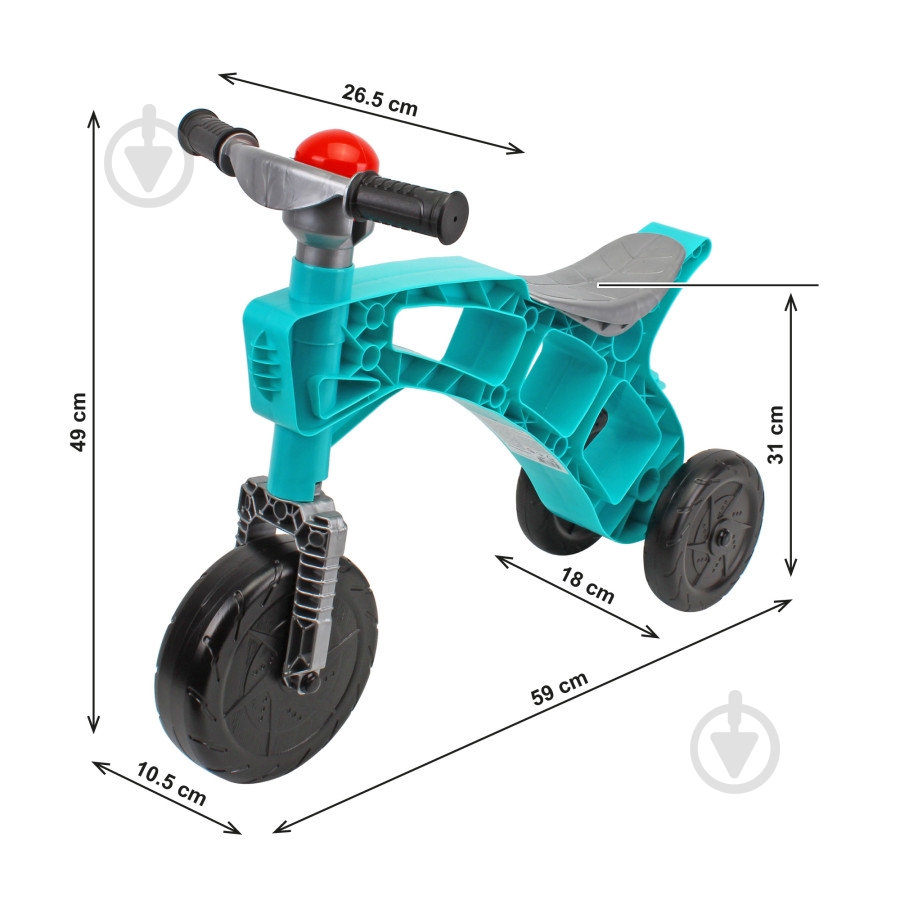 Ролоцикл ТехноК бирюзовый 1652 - фото 2