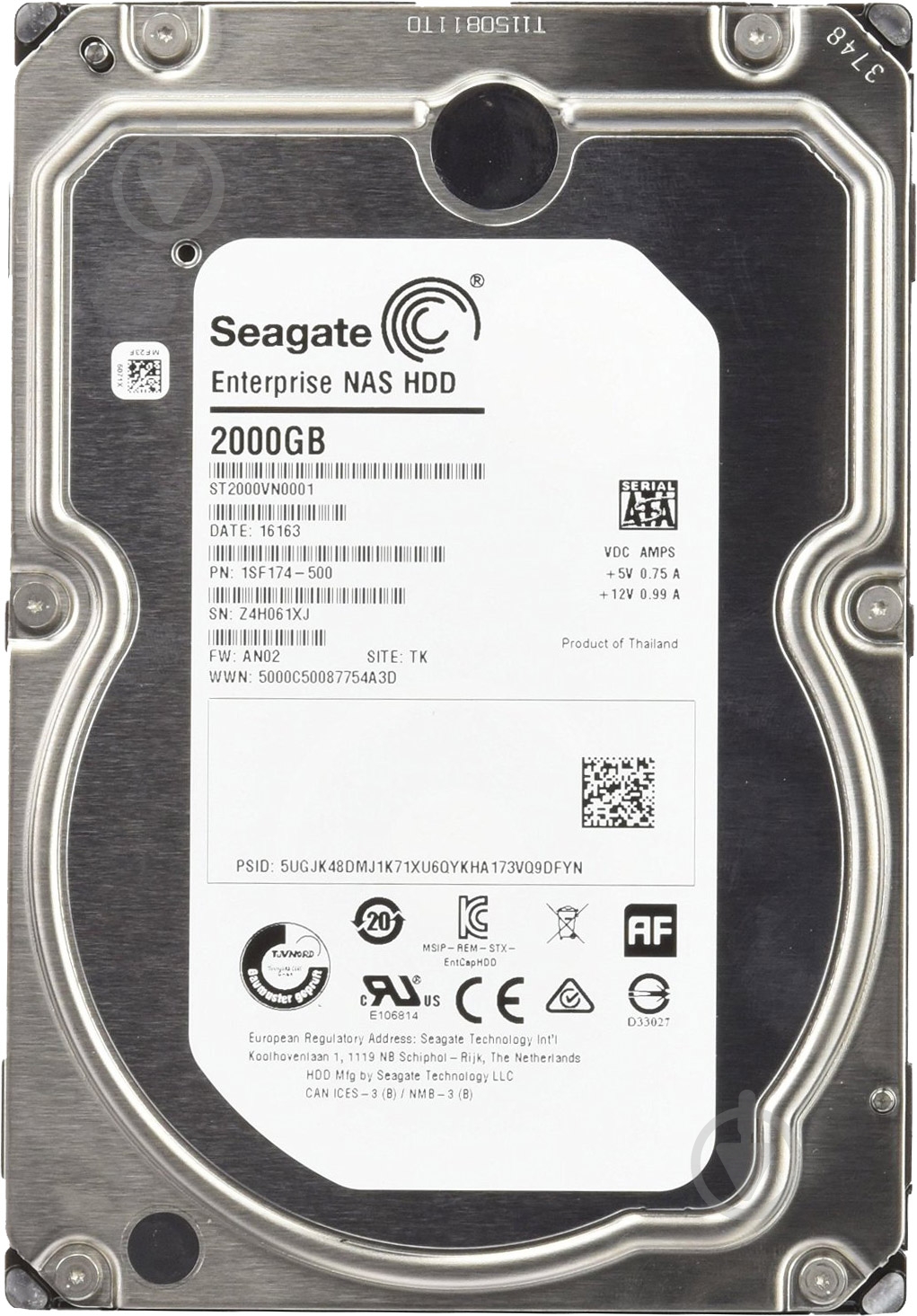 Жесткий диск Seagate Enterprise NAS 2 ТБ 3,5" SATA III (ST2000VN0001) - фото 1 Жесткий диск Seagate Enterprise NAS 2 ТБ 3,5" SATA III (ST2000VN0001) - фото 1