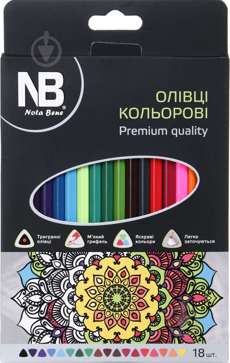 Карандаши цветные Soft 18 шт. Nota Bene - фото 1