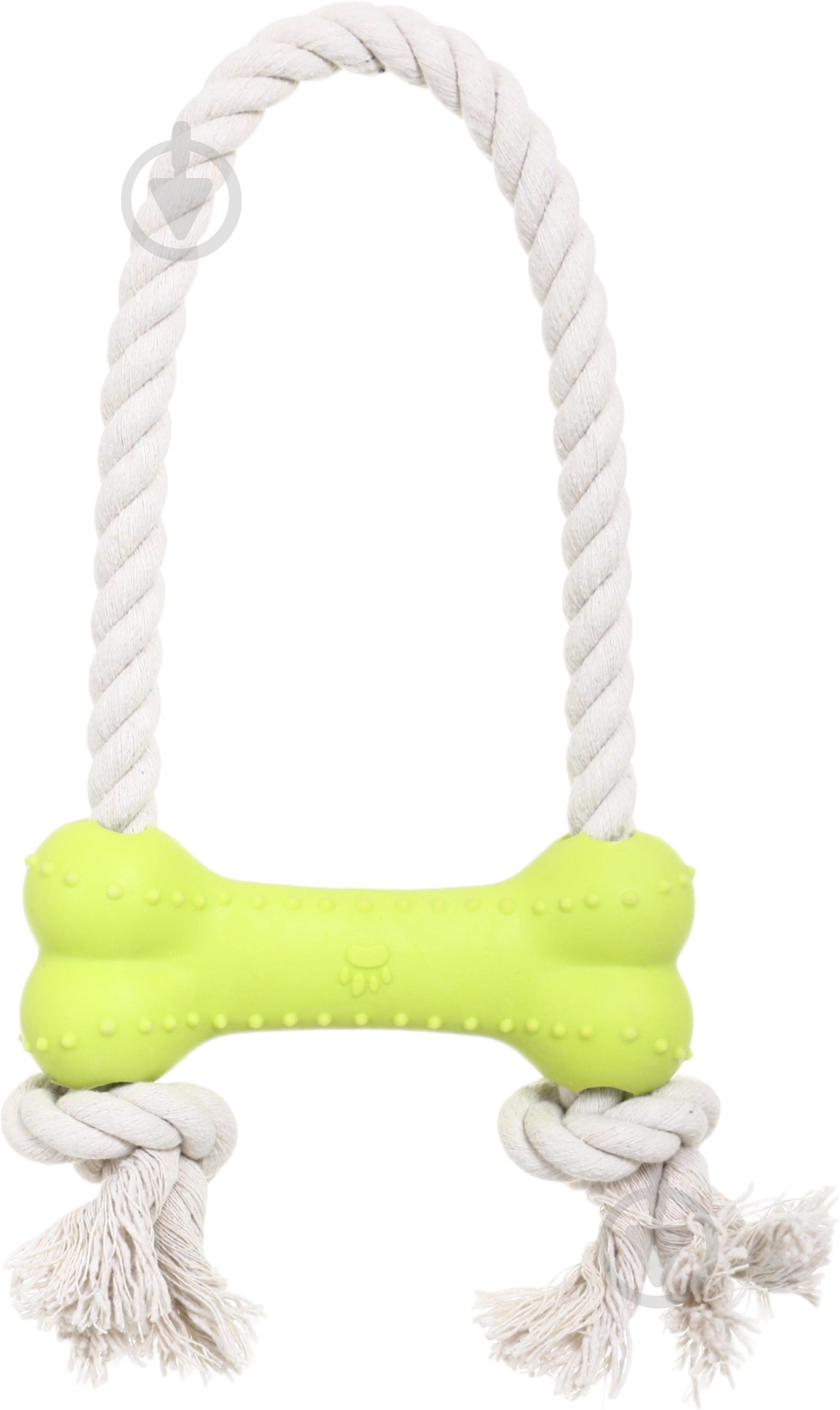 Игрушка для собак Dogs Collection Веревка с колесом/костью 25 см (491013640) - фото 1 Игрушка для собак Dogs Collection Веревка с колесом/костью 25 см (491013640) - фото 1