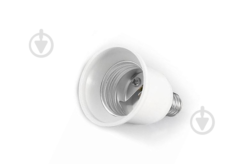 Патрон-переходник Electraline E14/E27 термопластик белый 71191 - фото 1