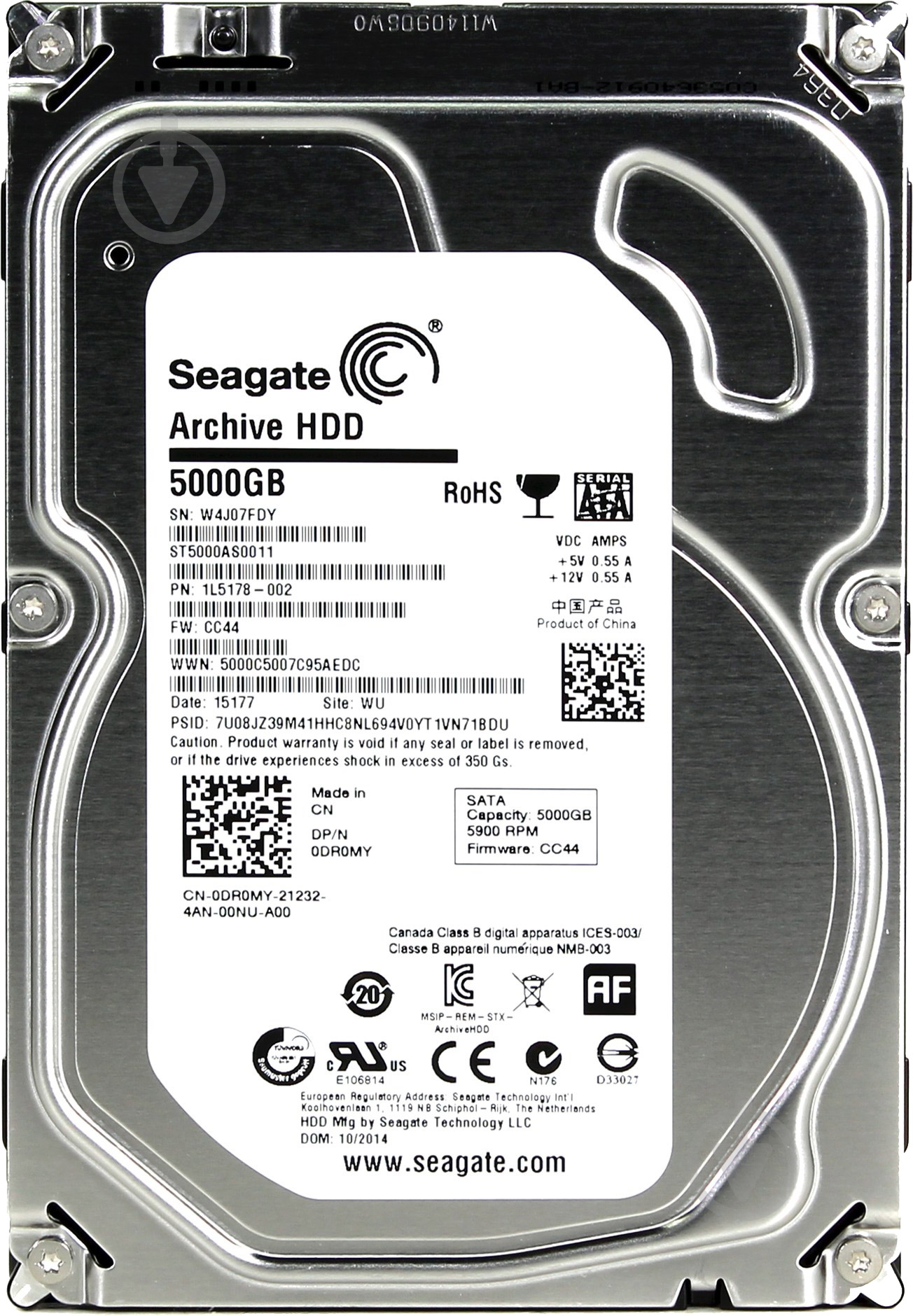 Жесткий диск Seagate Archive 5 ТБ 3,5" SATA III (ST5000AS0011) - фото 1