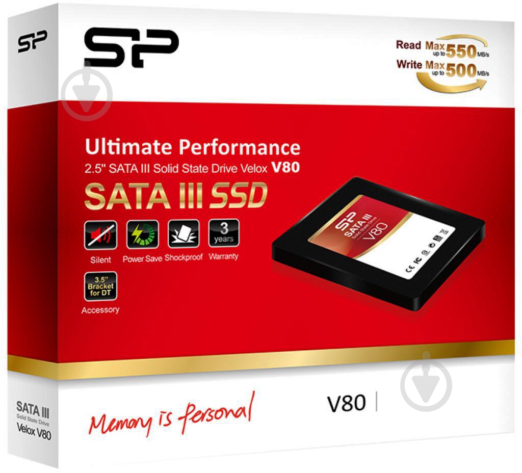 SSD-накопитель SILICON POWER Velox V80 120GB 2,5" SATA III (SP120GBSS3V80S25) - фото 2 SSD-накопитель SILICON POWER Velox V80 120GB 2,5" SATA III (SP120GBSS3V80S25) - фото 2