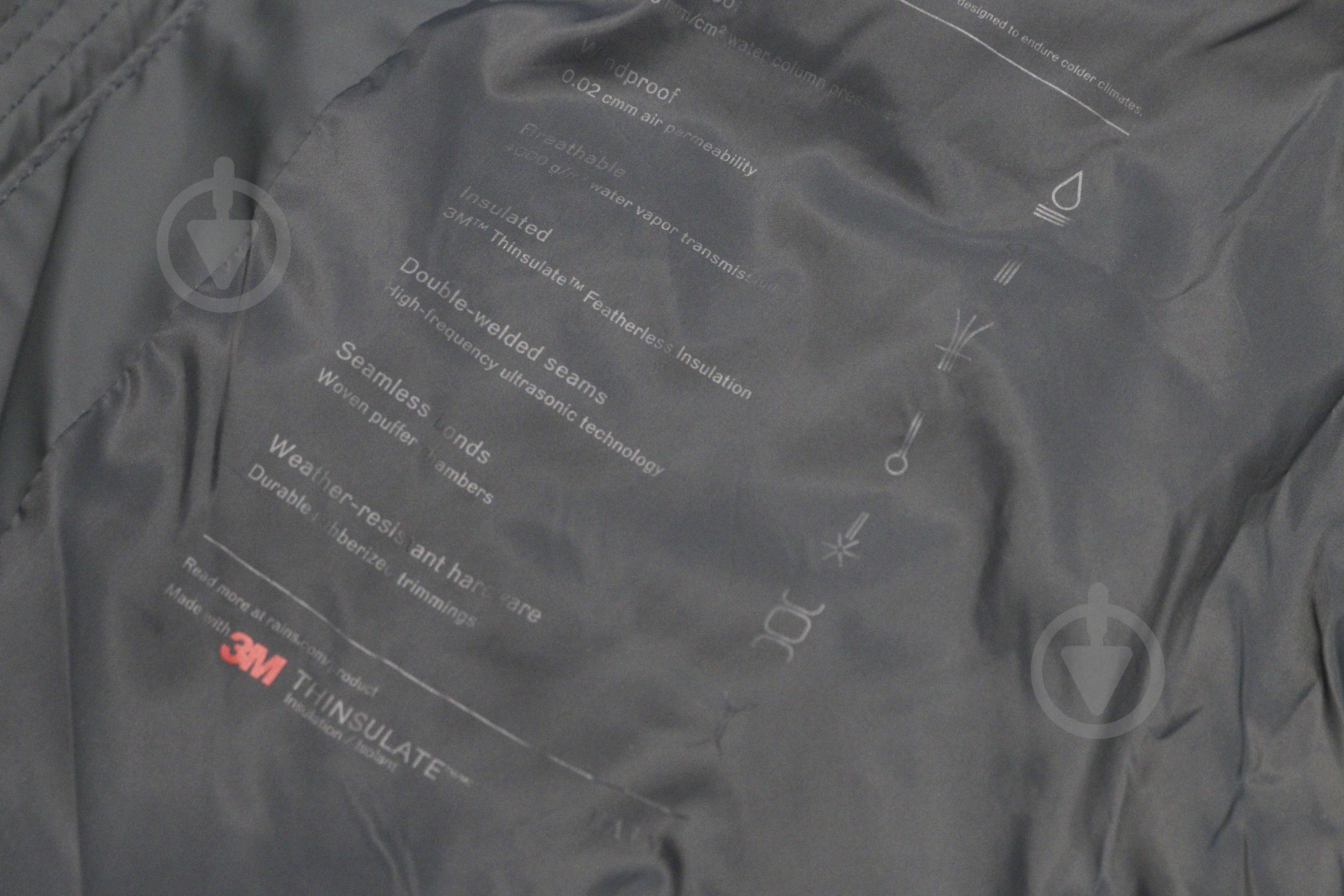 Пуховик Rains PUFFER JACKET 15060-07 р.S-M серый - фото 5