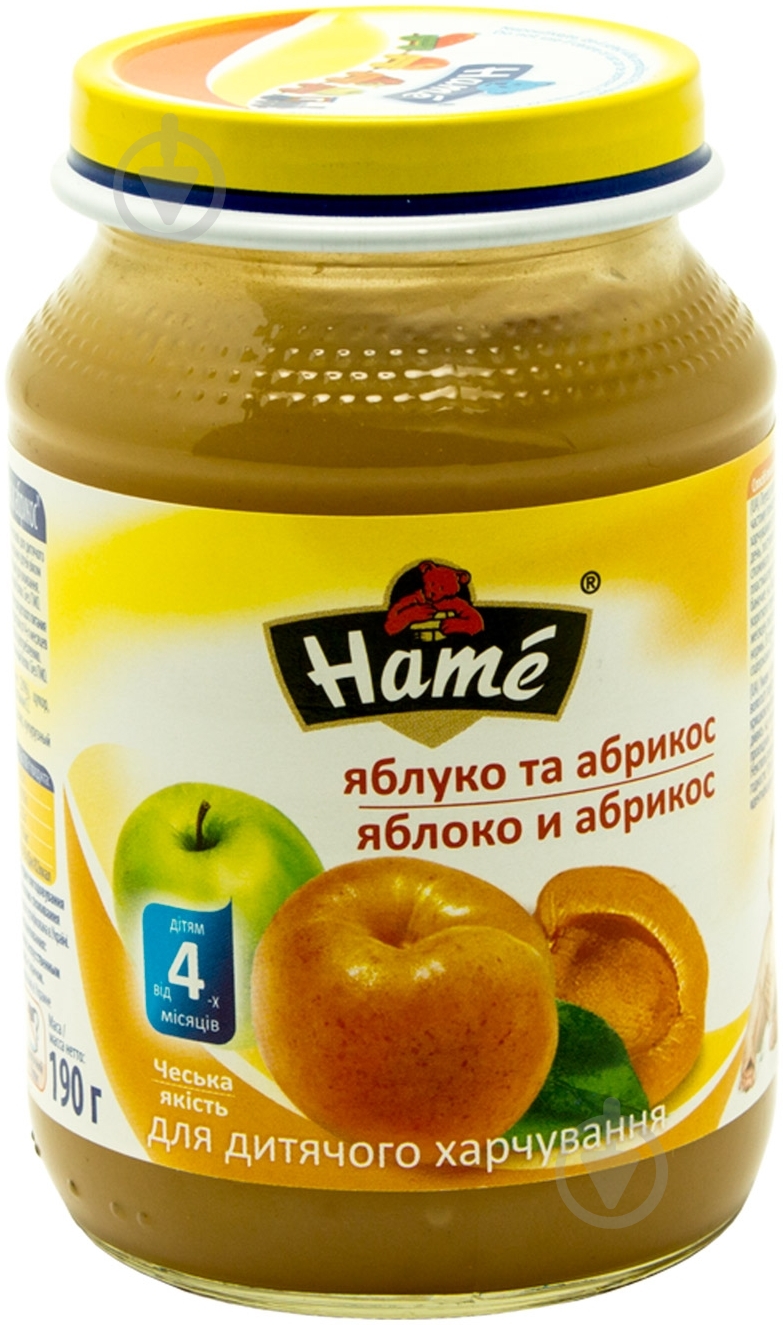 Пюре Hame Яблоко и абрикос 190 г 8595139703745 - фото 1