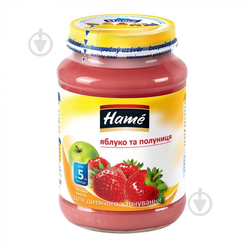 Пюре Hame Яблуко та полуниця 190 г 8595139703714 - фото 1