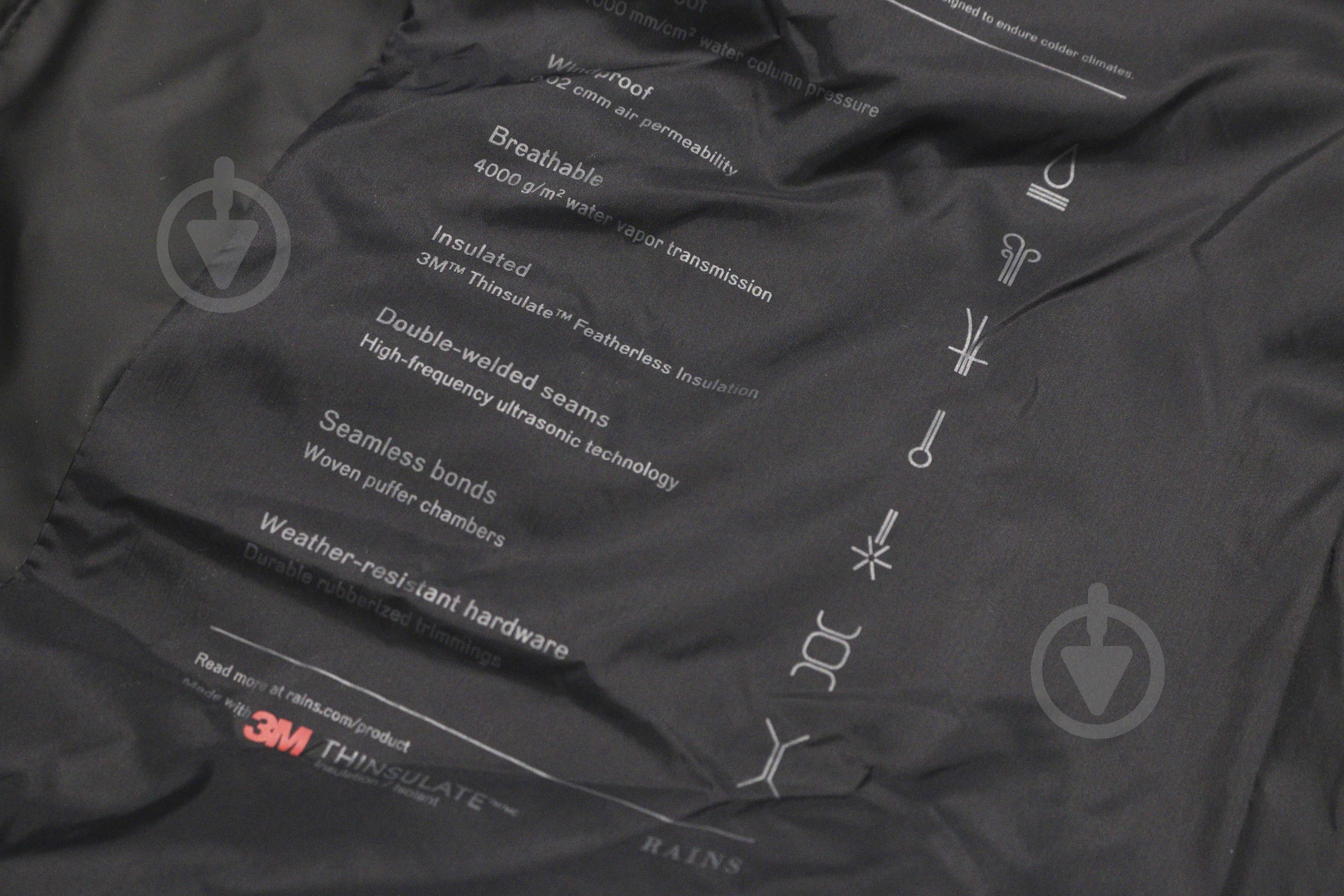 Пуховик Rains PUFFER JACKET 15060-01 р.XS-S чорний - фото 6