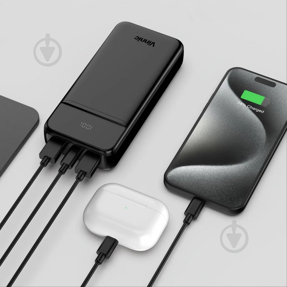 Повербанк Vinnic 20000 mAh black (4898338024562) EVEREST 3 Output Fireproof ABS+PC - фото 4