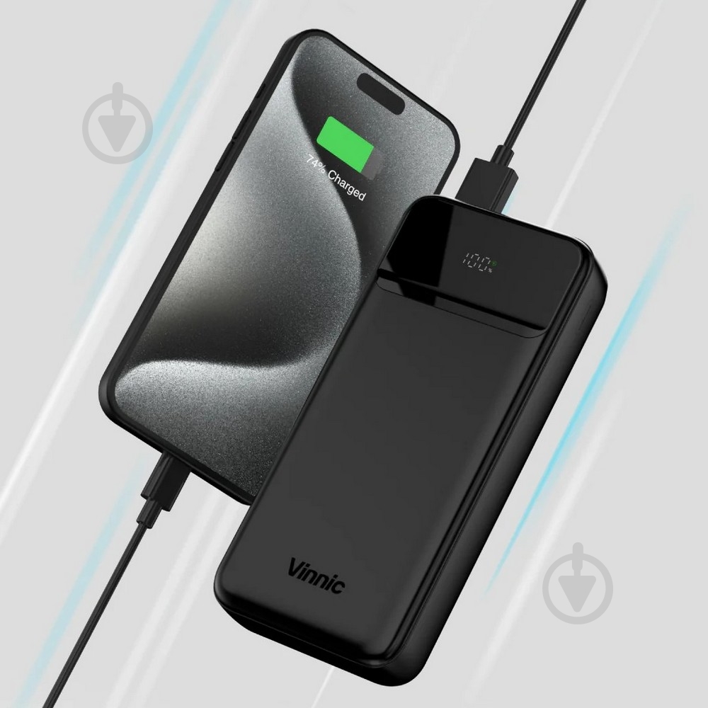 Повербанк Vinnic 20000 mAh black (4898338024562) EVEREST 3 Output Fireproof ABS+PC - фото 5