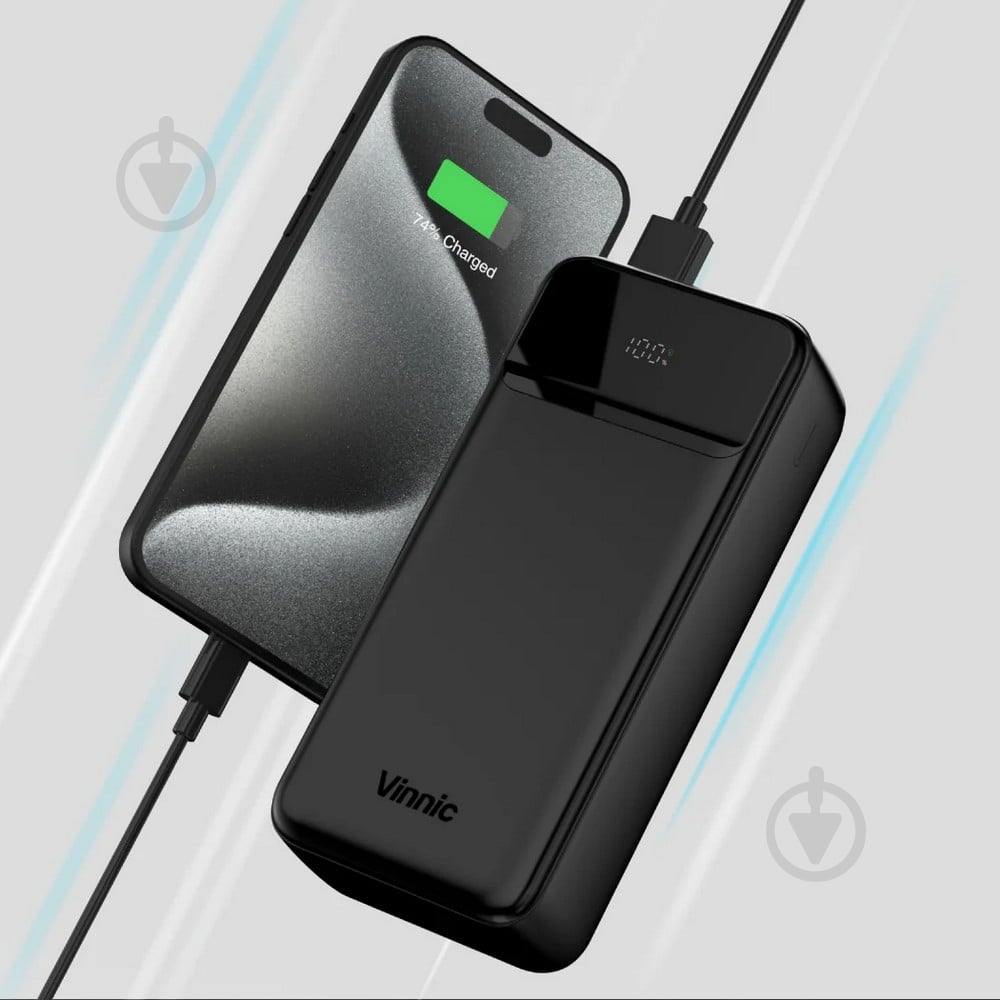 Повербанк Vinnic 30000 mAh black (4898338024579) LCD Power Display - фото 5