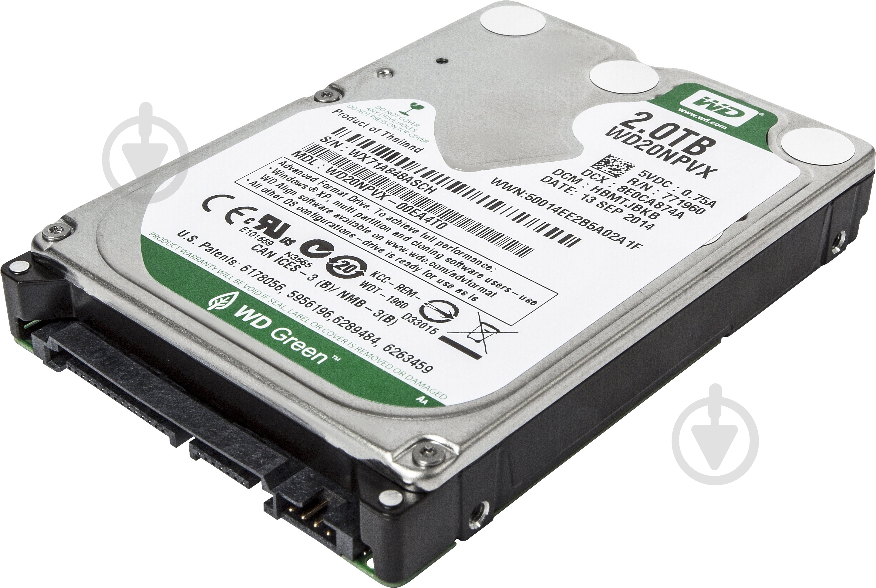 Жесткий диск Western Digital Green 2 ТБ 2,5" SATA III (WD20NPVX) - фото 3 Жесткий диск Western Digital Green 2 ТБ 2,5" SATA III (WD20NPVX) - фото 3