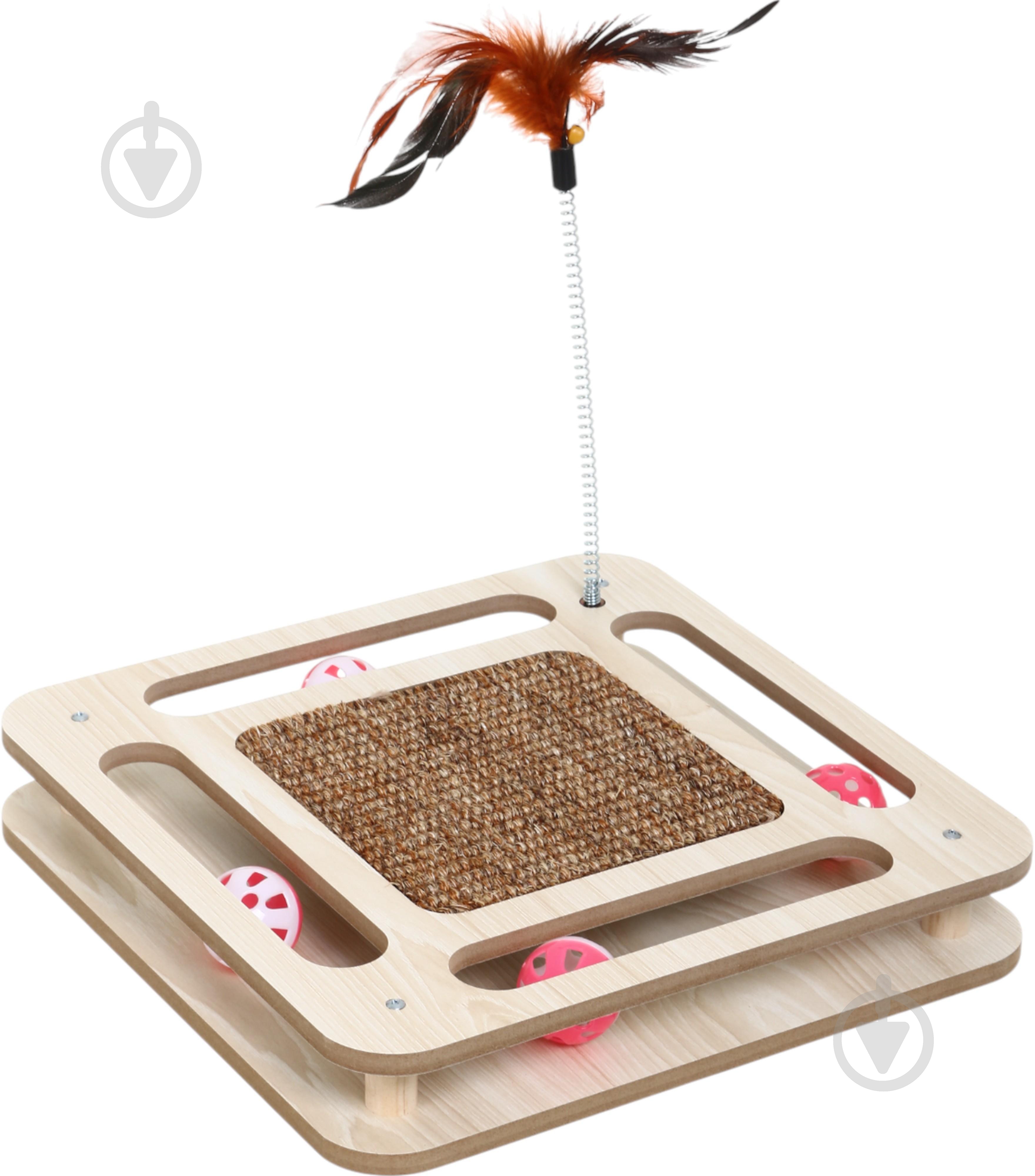 Кігтеточка Cats Collection з пір'ям і м'ячами (491014670) - фото 10 Кігтеточка Cats Collection з пір'ям і м'ячами (491014670) - фото 10